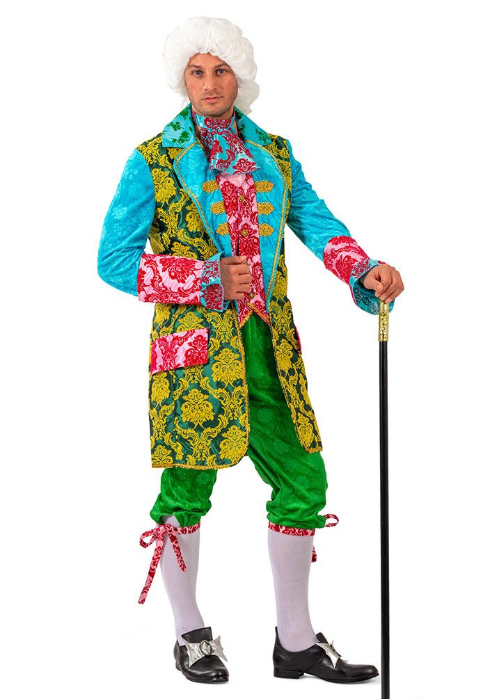 Karneval-Klamotten Kostüm Rokoko Herren bunt Vikorianisches Barock Kostüm, Männerkostüm Marquise Mehrfarbig Partnerkostüm Historisch Karneval
