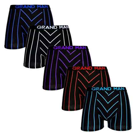Markenwarenshop-Style Boxershorts Boxershorts Herren 5er Set GRAND MAN Premium Stretch Baumwolle 013