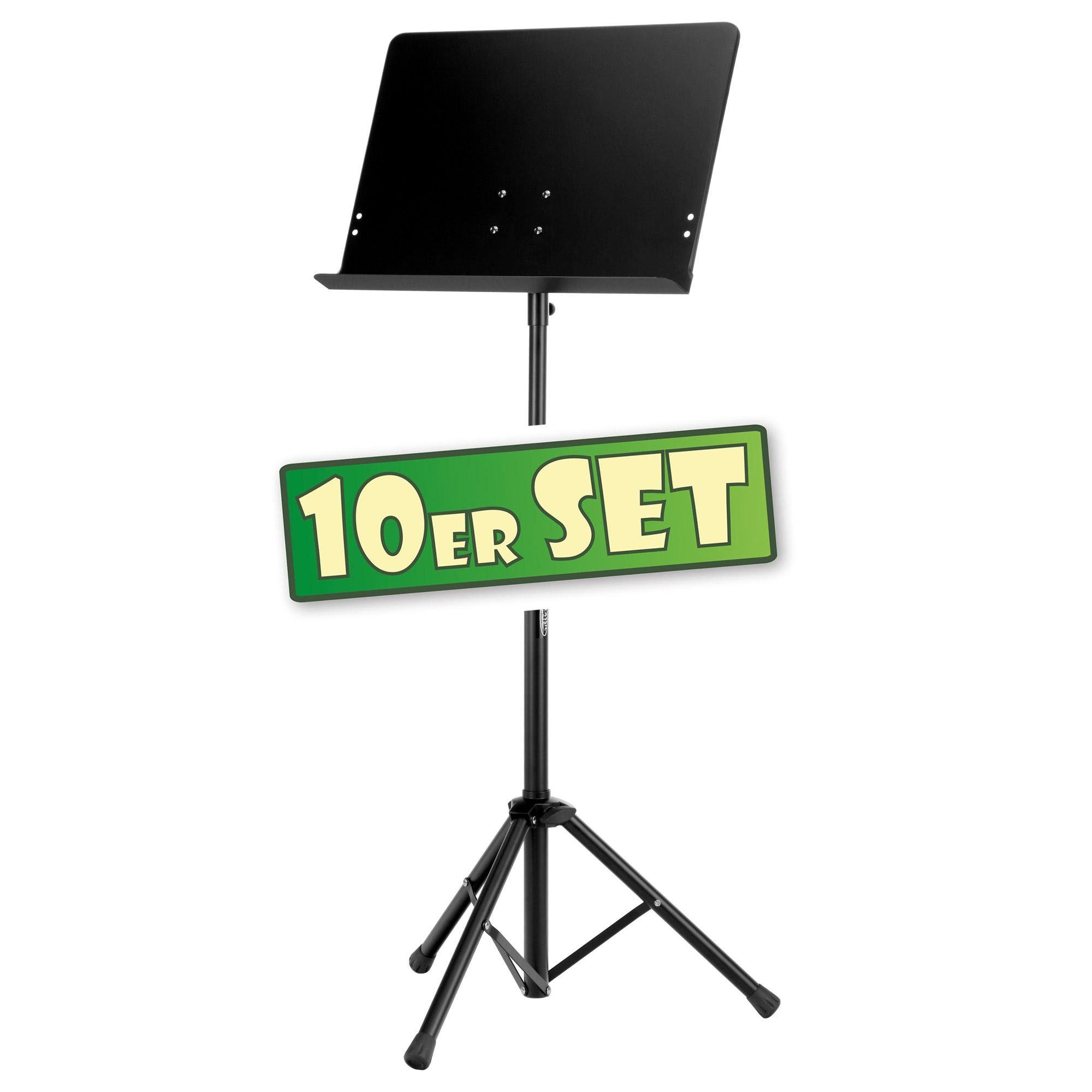 Classic Cantabile Notenpult Orchesterpult Deluxe geschlossen, (10-tlg), Robuste, dreibeinige Rohrkonstruktion