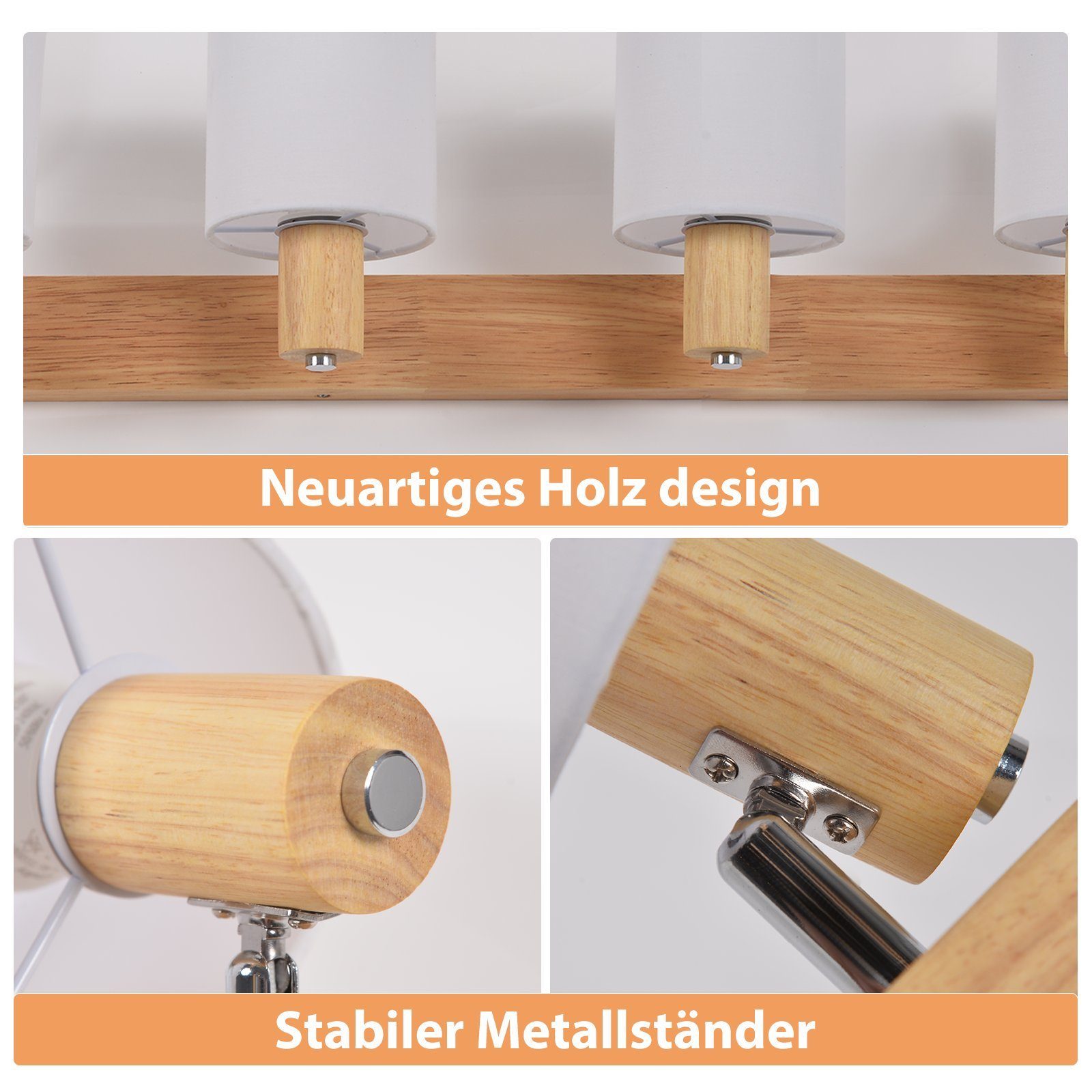 ZMH Deckenstrahler Deckenleuchte Vintage Schwenkbar 350° E14 Wohnzimmer, Au günstig online kaufen