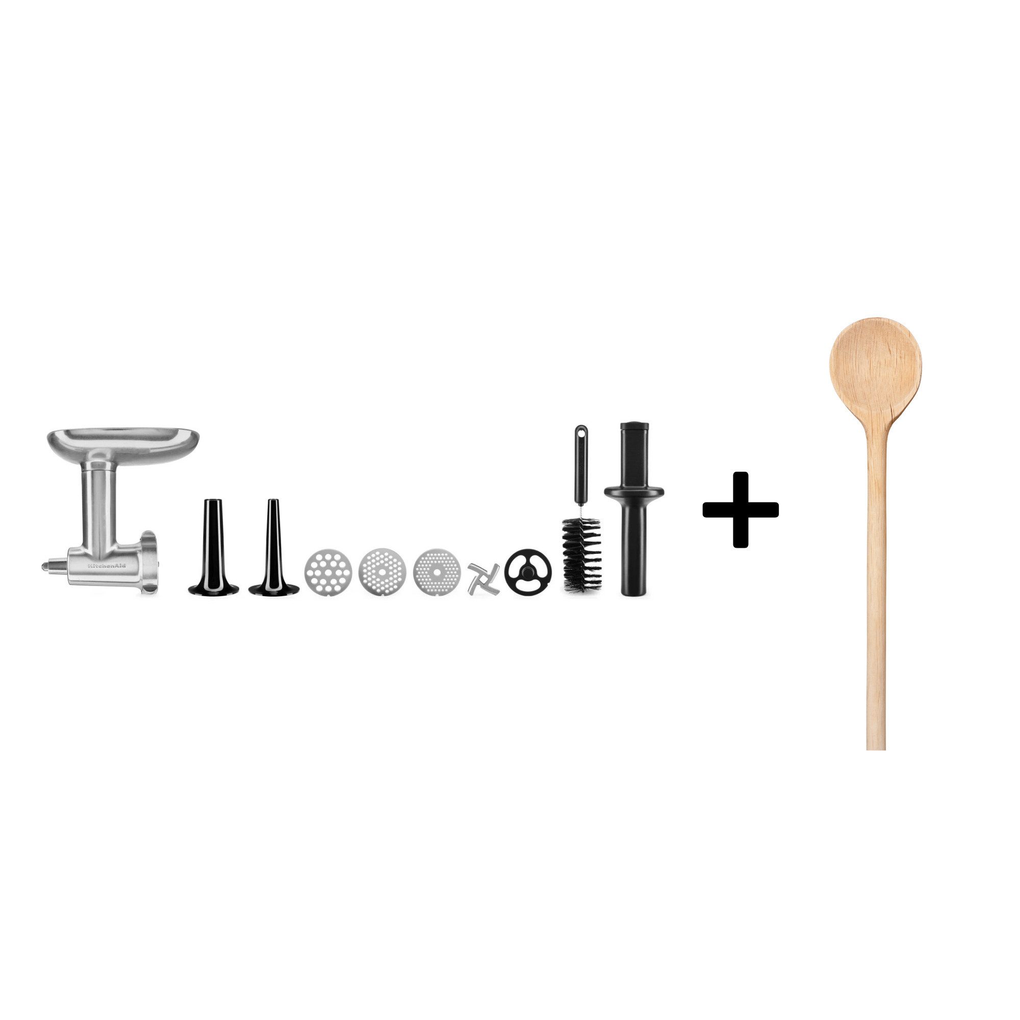 KitchenAid Küchenmaschine KitchenAid Metallfleischwolf 5KSMMGA + gratis Holzlöffel