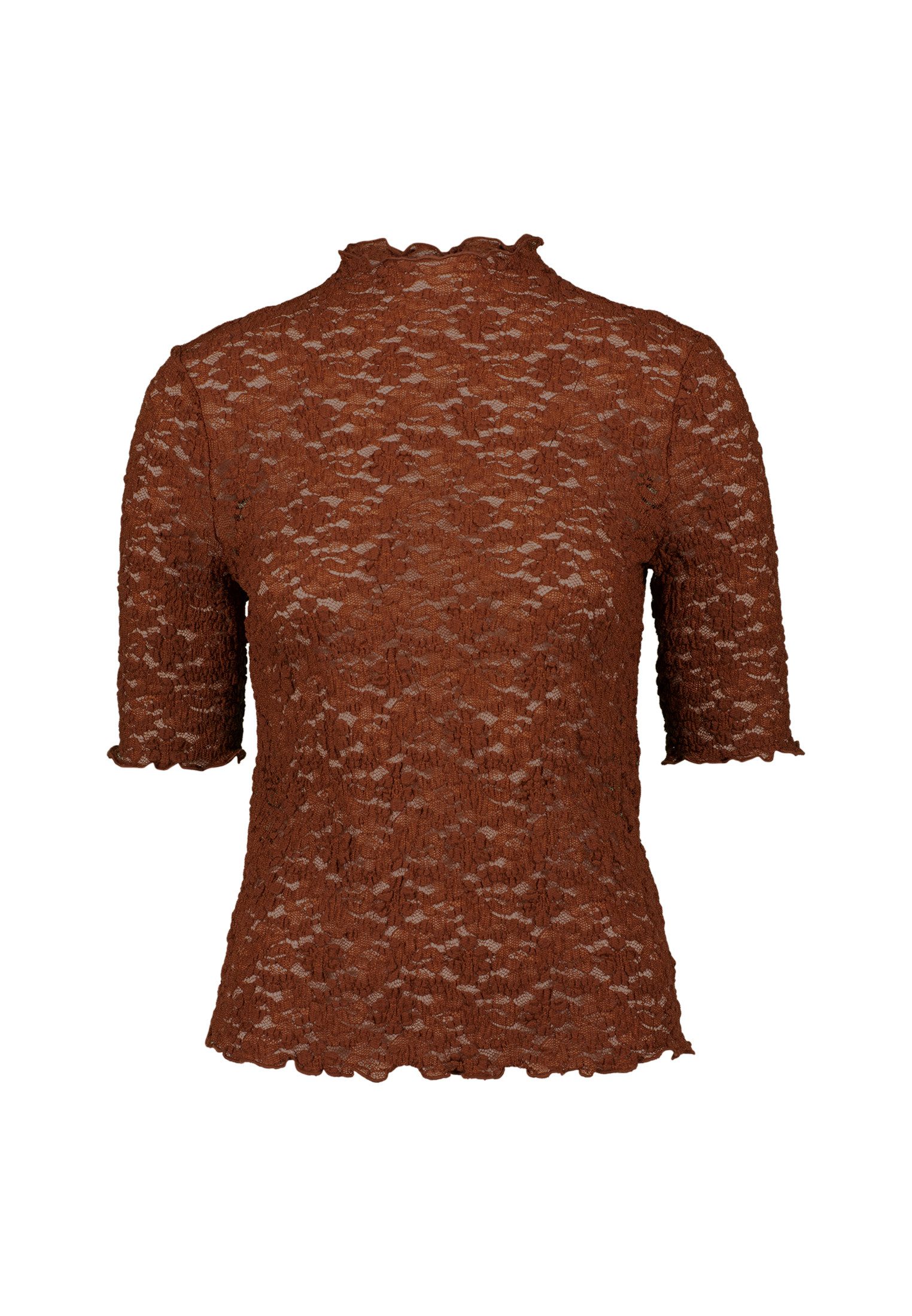 Zero Kurzarmshirt Damen Spitzenshirt mit Stehkragen (1-tlg) Spitze günstig online kaufen