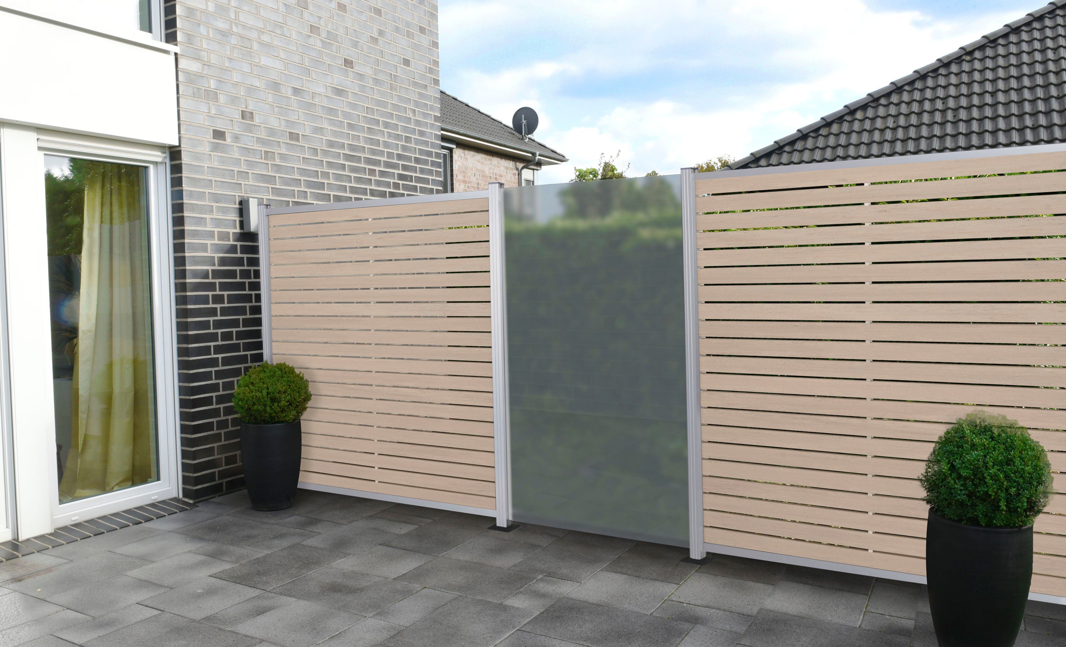 Tetzner & Jentzsch Sichtschutzelement Hampton, (Set, 11-St), langlebig, witterungsbeständig