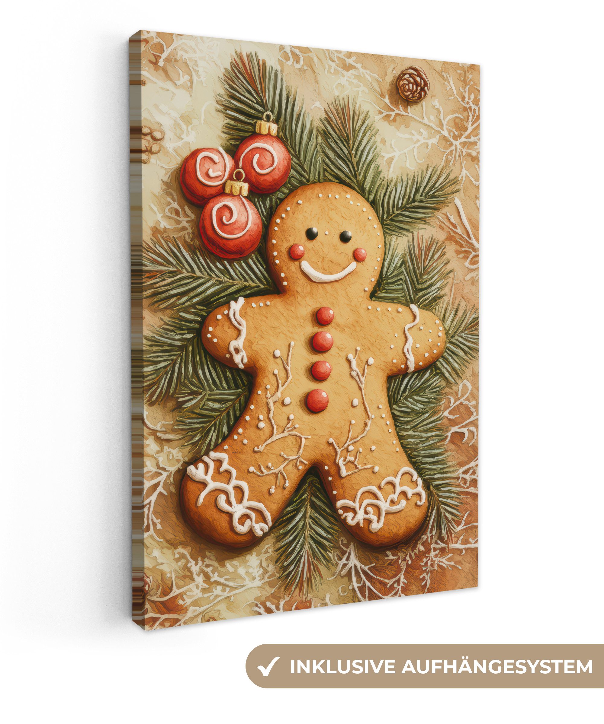 OneMillionCanvasses® Leinwandbild Weihnachten - Plätzchen - Puppe - Spekula günstig online kaufen