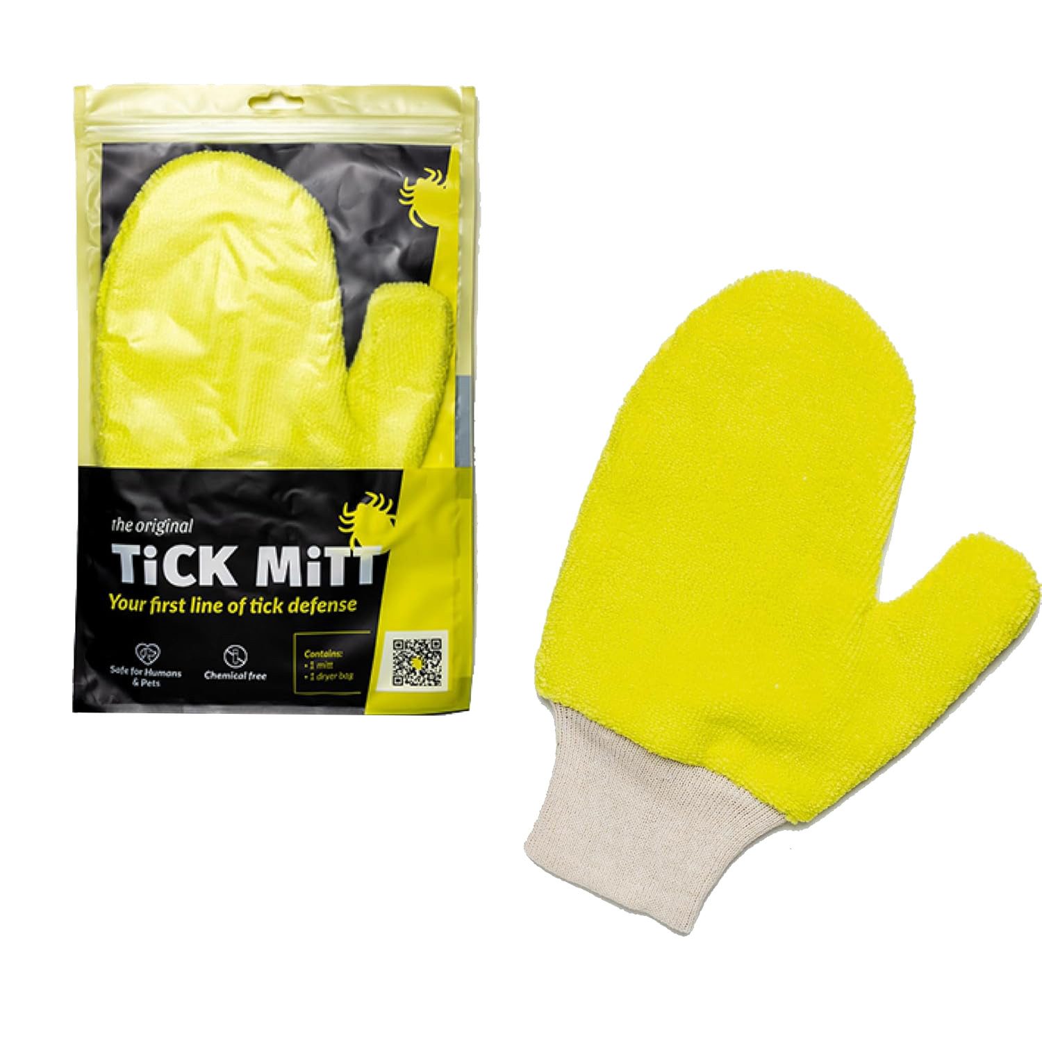 TiCK MiTT Zeckenschutzmittel Zeckenhandschuh - Alternative zum Zeckenhalsband für Hunde / Katzen, Wiederverwendb. Zecken-Handschuh für Mensch & Tier