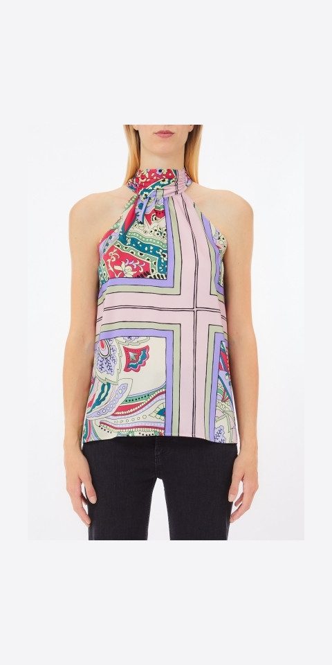 Liu Jo Neckholdertop - Top aus bedrucktem Satin