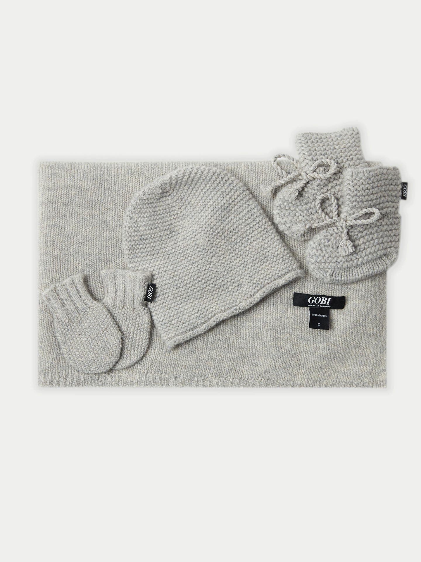 GOBI Cashmere Neugeborenen-Geschenkset Kaschmir Baby Set (Hut, Fäustlinge,Booties, Decke)