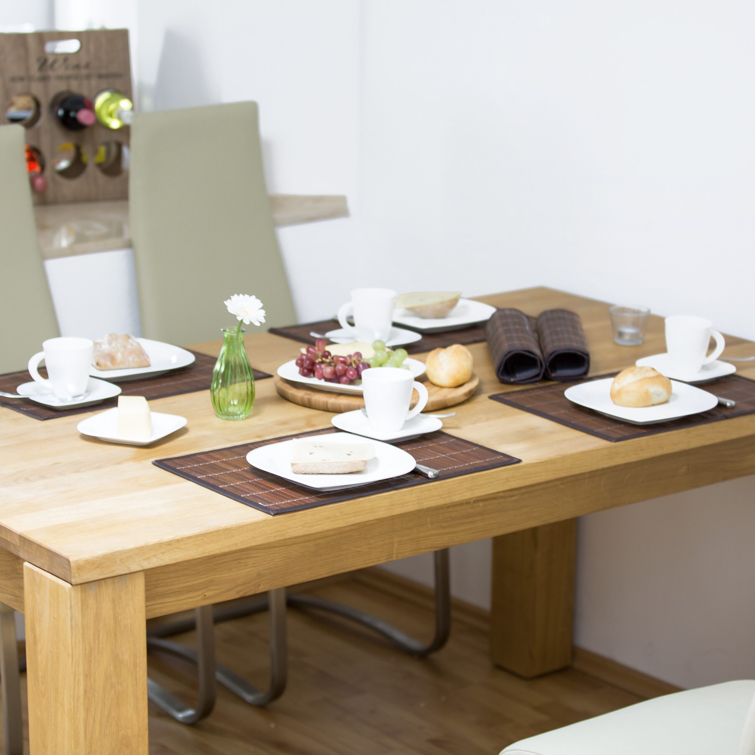 relaxdays Platzset 12 teiliges Tischset braun günstig online kaufen