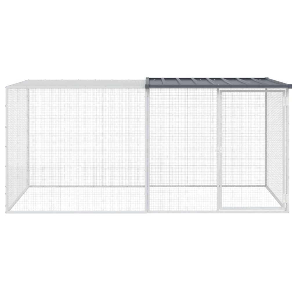 vidaXL Voliere 203 x 98 x 90 cm Hühnerkäfig mit Dach Anthrazit 203x98x90 cm Verzinkte
