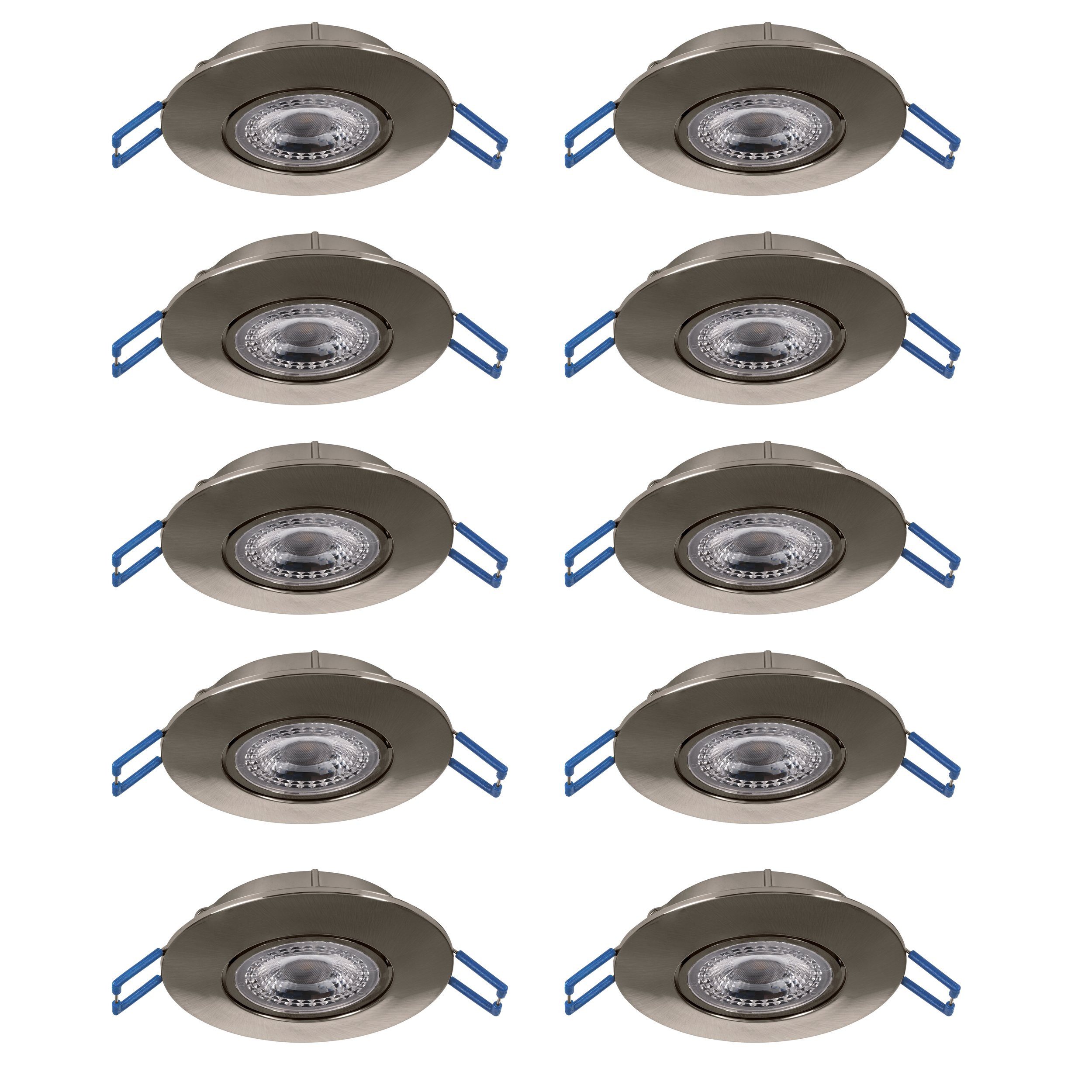 EGLO LED Einbauleuchte Gedrez, Leuchtmittel inklusive, 10er Set LED Einbaustrahler, Deckenspot, Deckenstrahler, Ø 9 cm