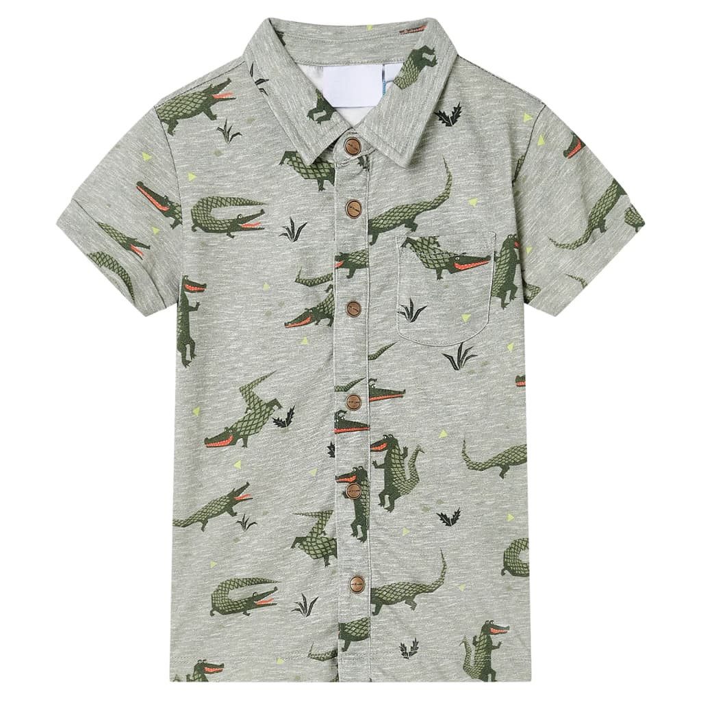 vidaXL Kurzarmhemd Kinderhemd Helles Khaki Melange 128
