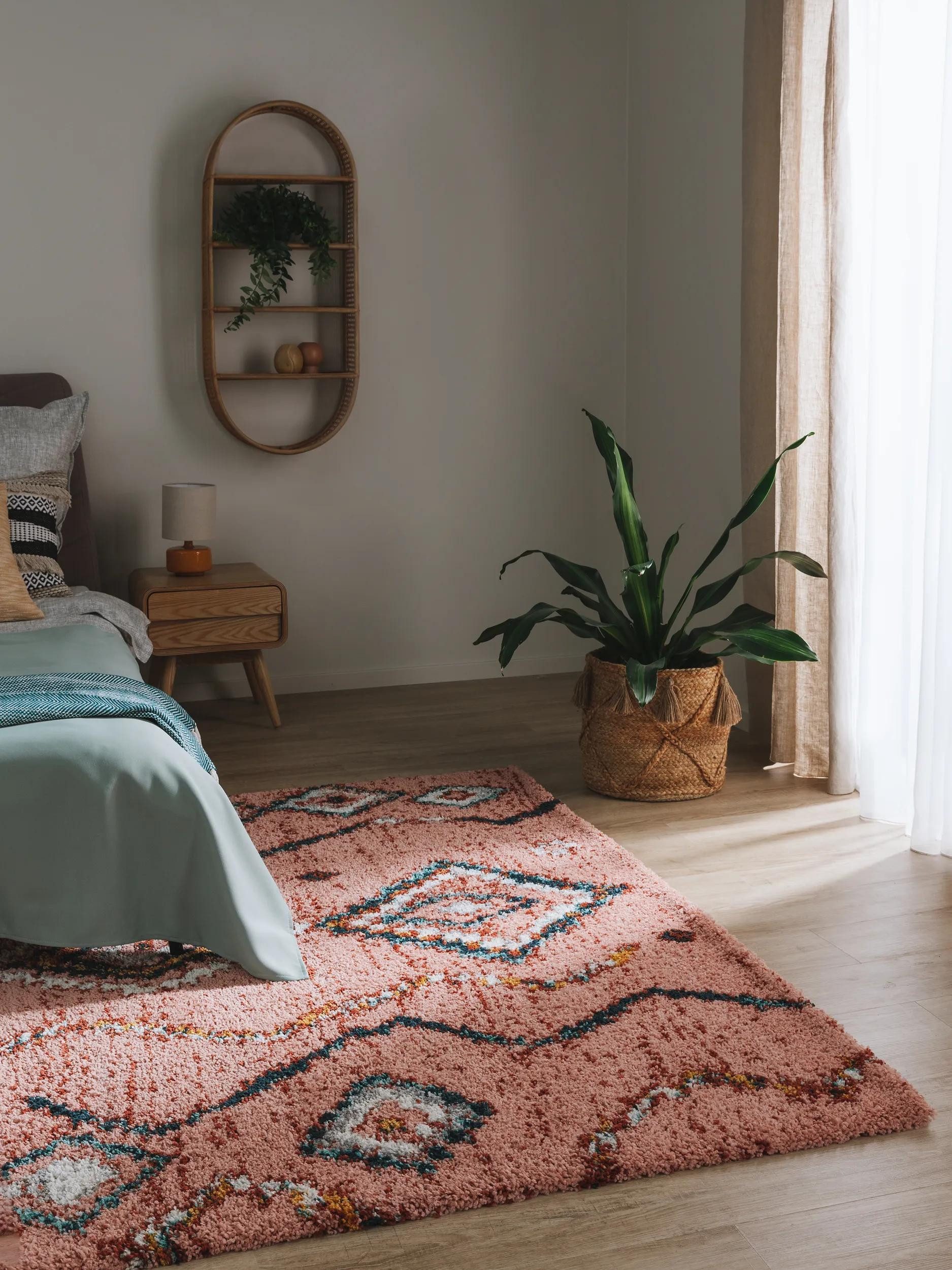 benuta Hochflor-Teppich Gobi, rechteckig, Höhe: 21 mm, Teppich Wohnzimmer, Schlafzimmer, Esszimmer, Flur, Kunstfaser, Cozy