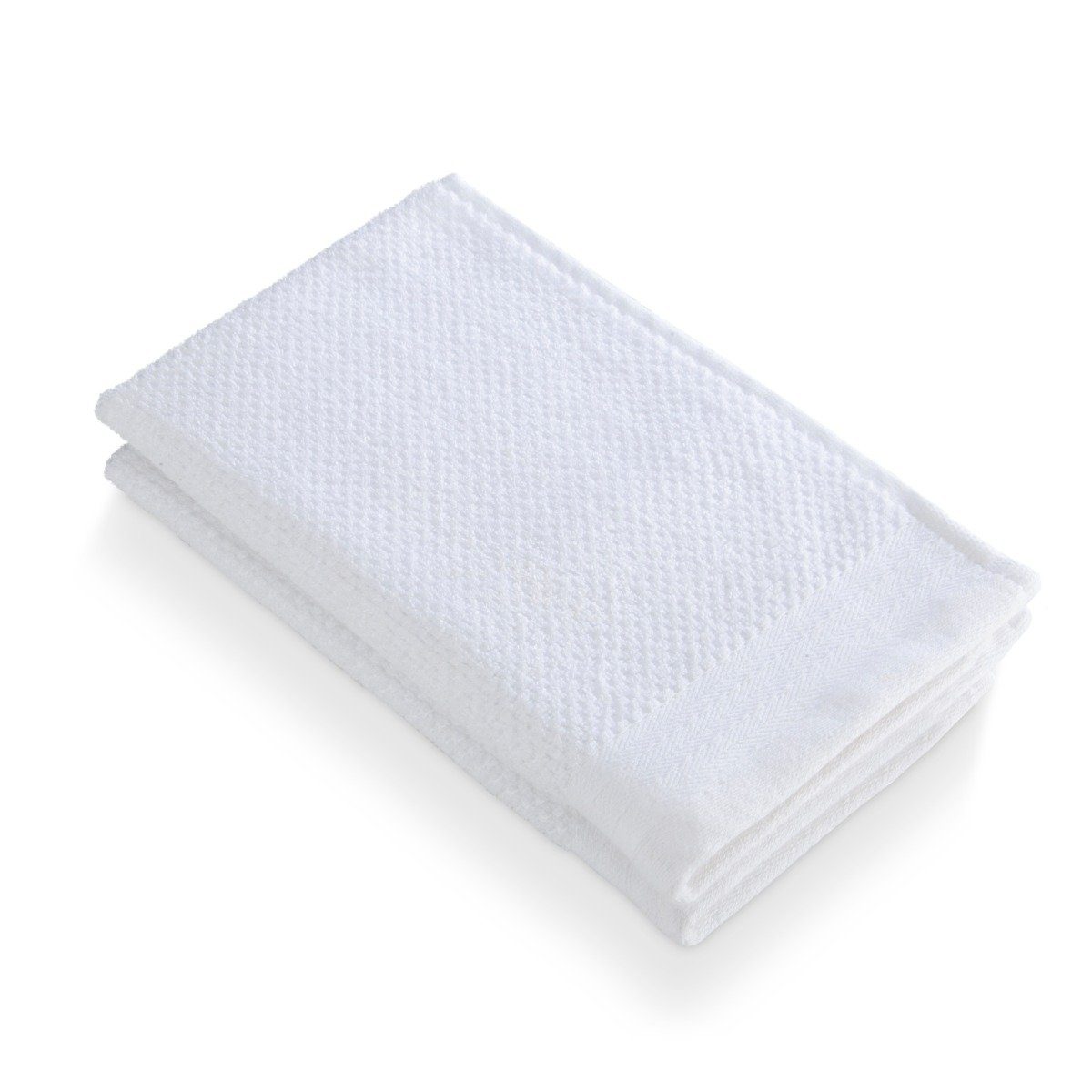Walra Handtuch Gästetuch Soft Cotton Popcorn Weiß - 2x 30x50 cm, Baumwolle (1-St)