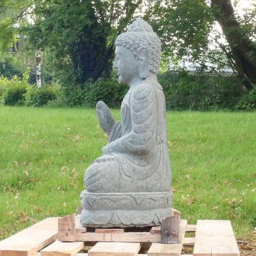 Oriental Galerie Dekofigur Buddha Figur sitzend Steinfigur Greenstone Massiv Abaya 75 cm (1 St), Wetterfest, groß, Garten