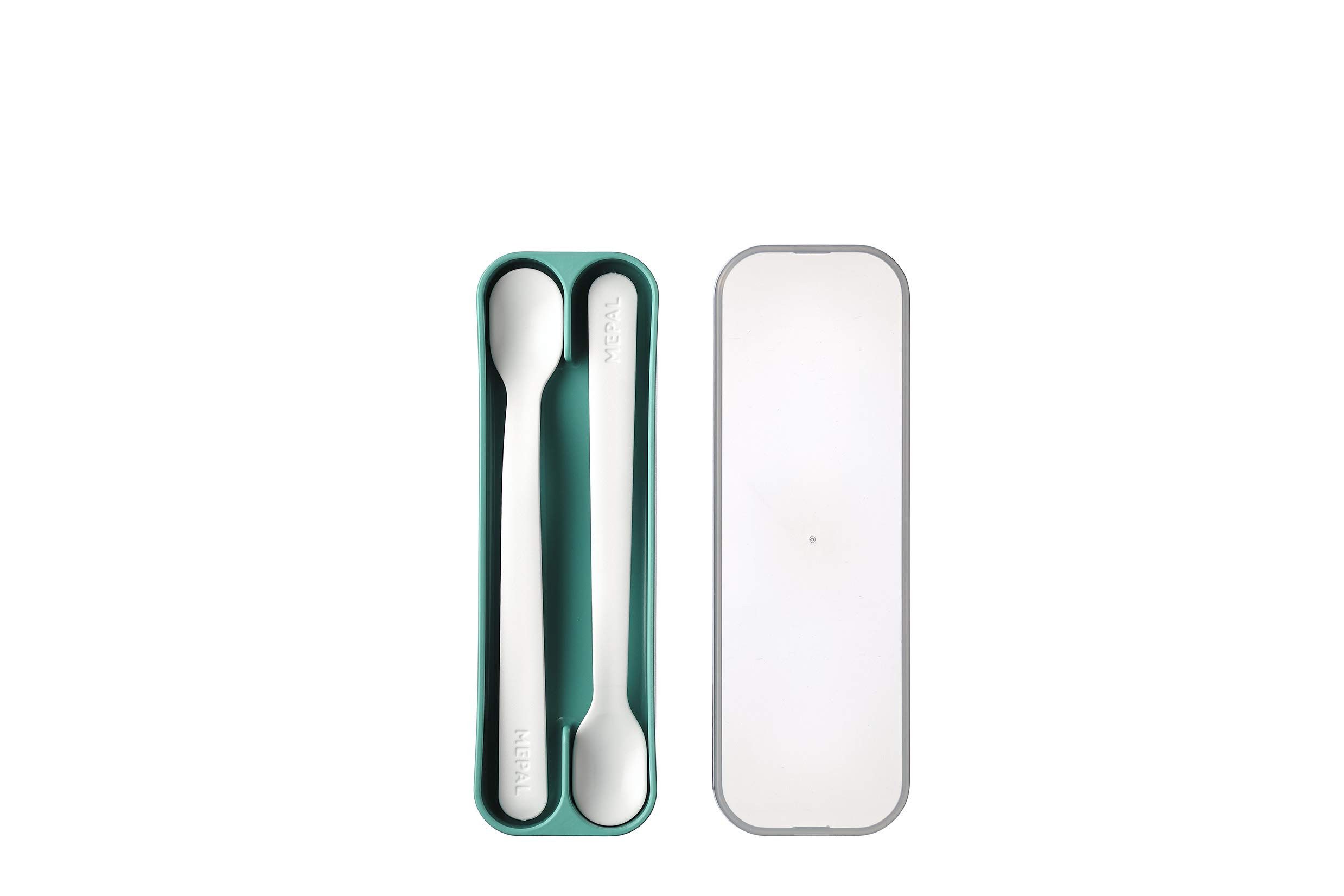 Mepal Kinderbesteck Fütterlöffel Set 2-teilig für Kleinkinder, spülmaschinengeeignet, BPA frei, Deep turquoise