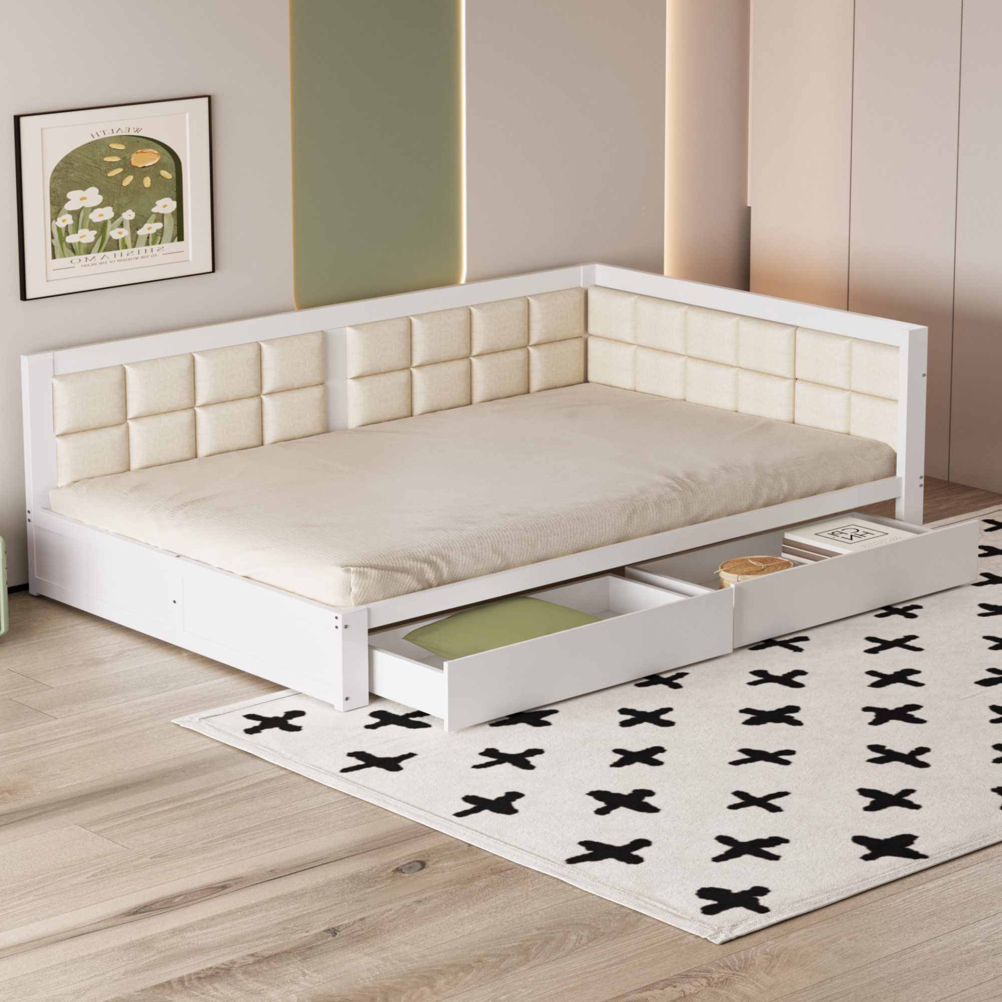 REDOM Polsterbett Schlafsofa Multifunktionsbett, Funktionsbett Stauraumbett günstig online kaufen
