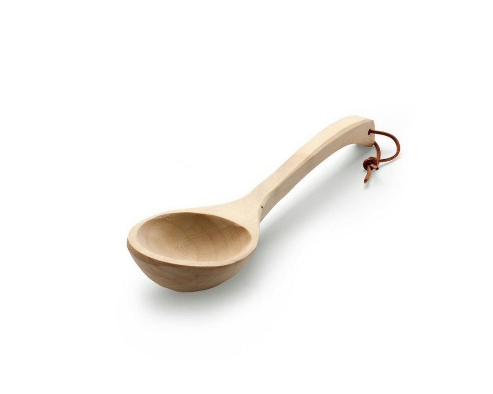 Blumenberg Schöpfkelle Aufgusskelle aus Komu-Holz 40 cm lang mit Lederriemen