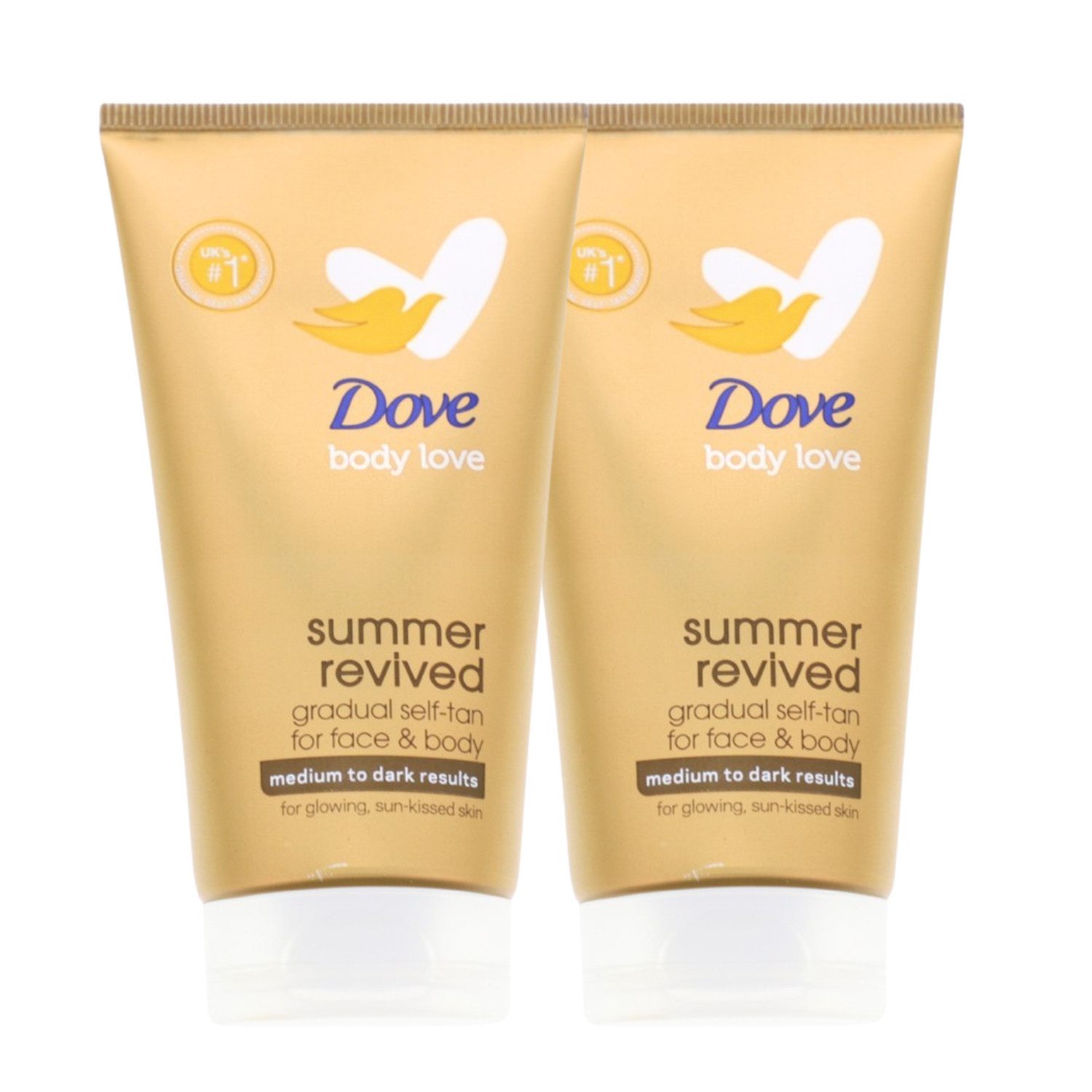 DOVE Selbstbräunungsöl 2x Dove Summer Revived Selbstbräuner Lotion Medium Dark je 75ml