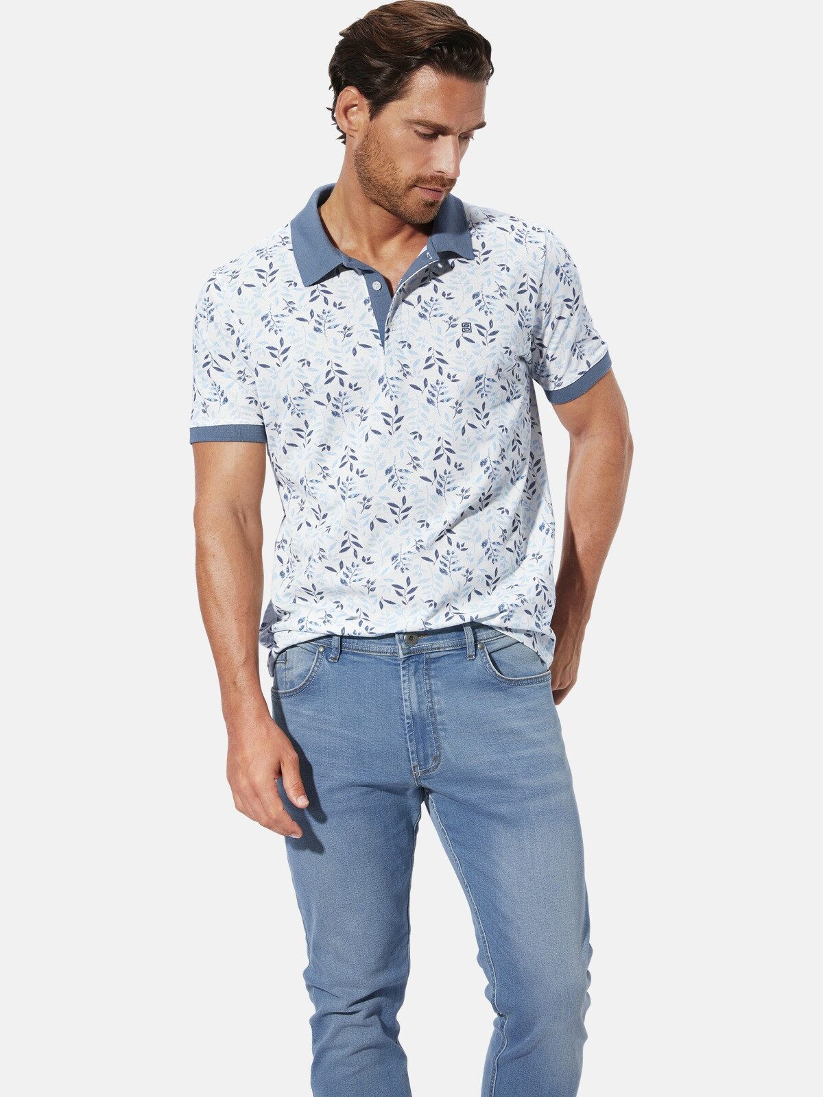 Babista Poloshirt JALDOR mit Blattmotiv günstig online kaufen