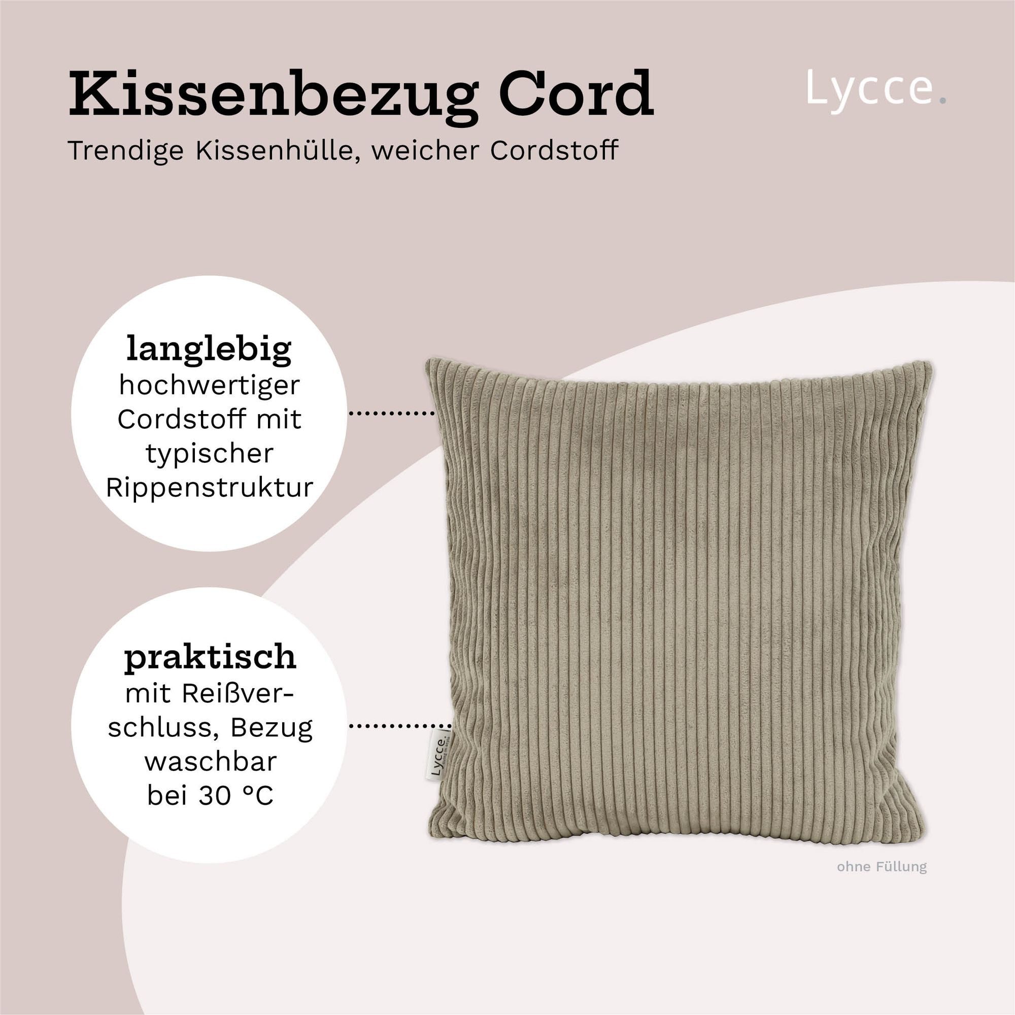 Lycce Dekokissen Kissenbezug aus trendigem Cordstoff günstig online kaufen