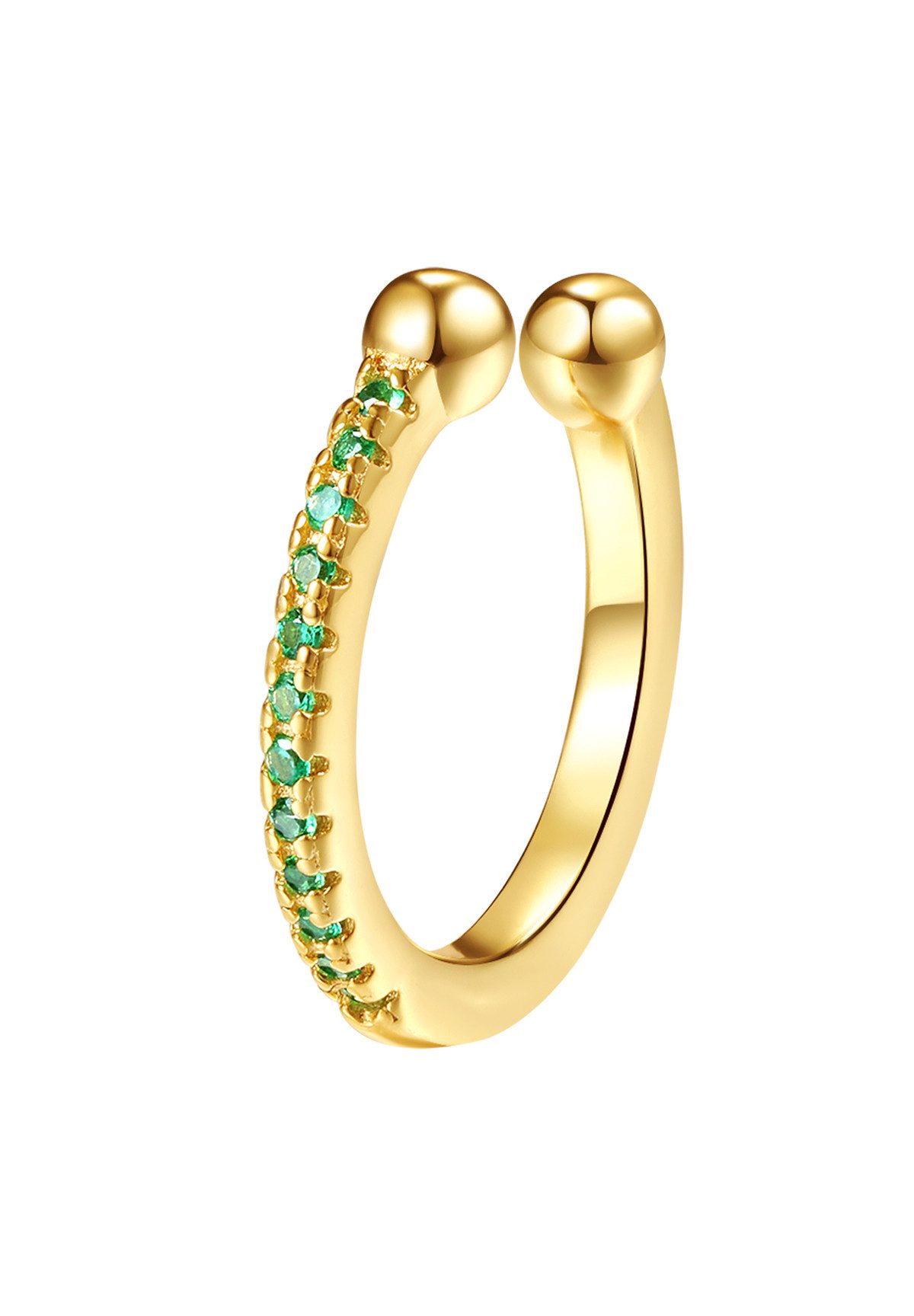 Ohrklemme Basic Single Ear Cuff Zirkonia, Fake Ohrring Silber