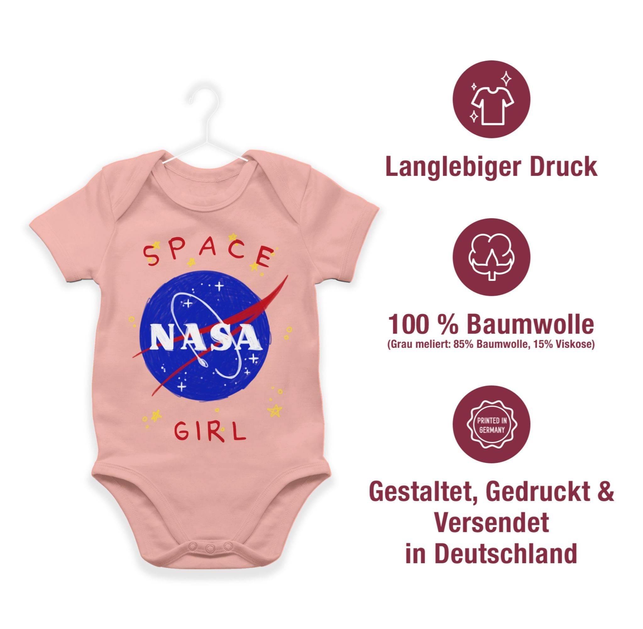 Shirtracer Shirtbody Space Girl Babyrosa Trends Baby 2 Aktuelle