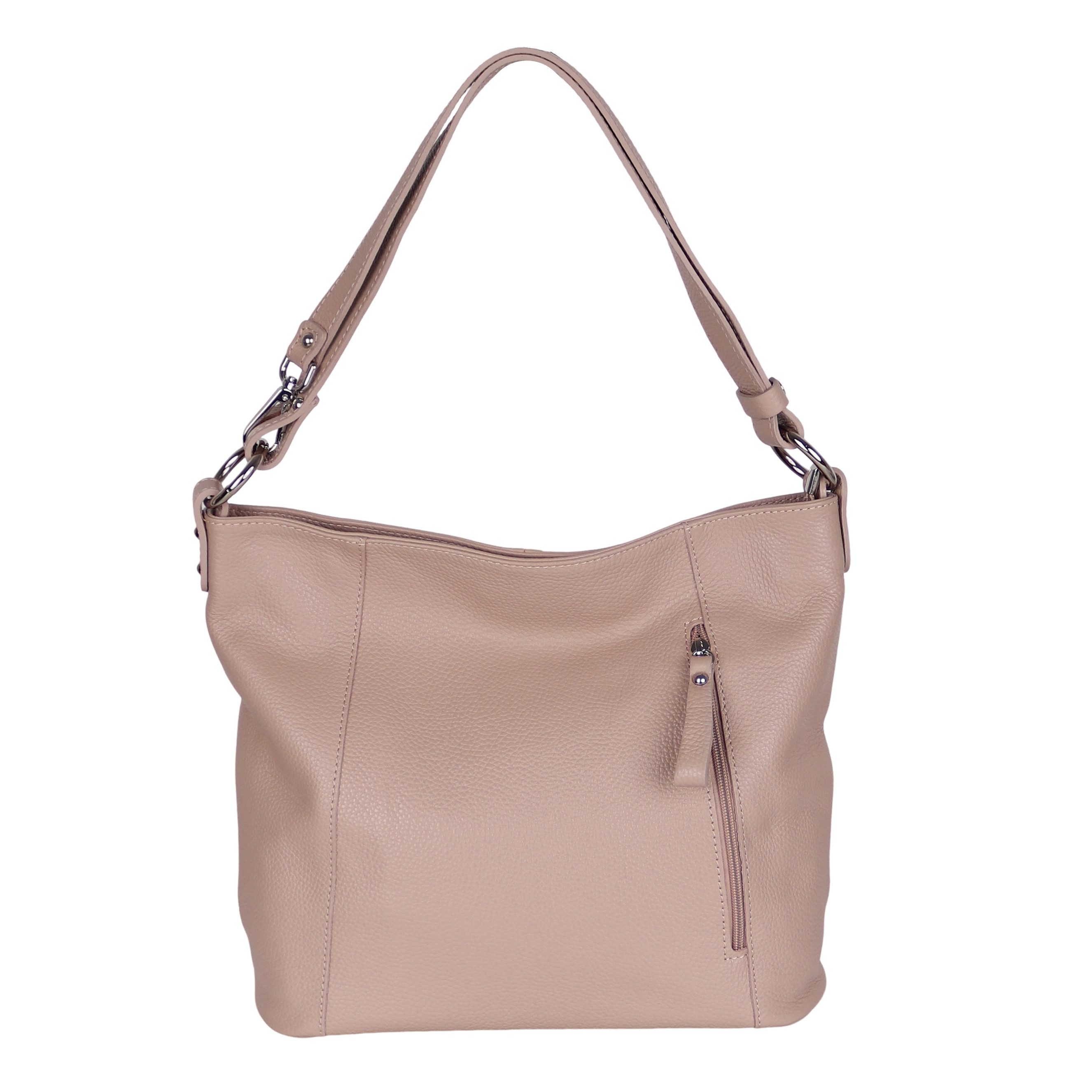 MIRROSI Umhängetasche Damen, Schultertasche,Aus Echtleder, Made in Italy (ca.37x28x11cm)