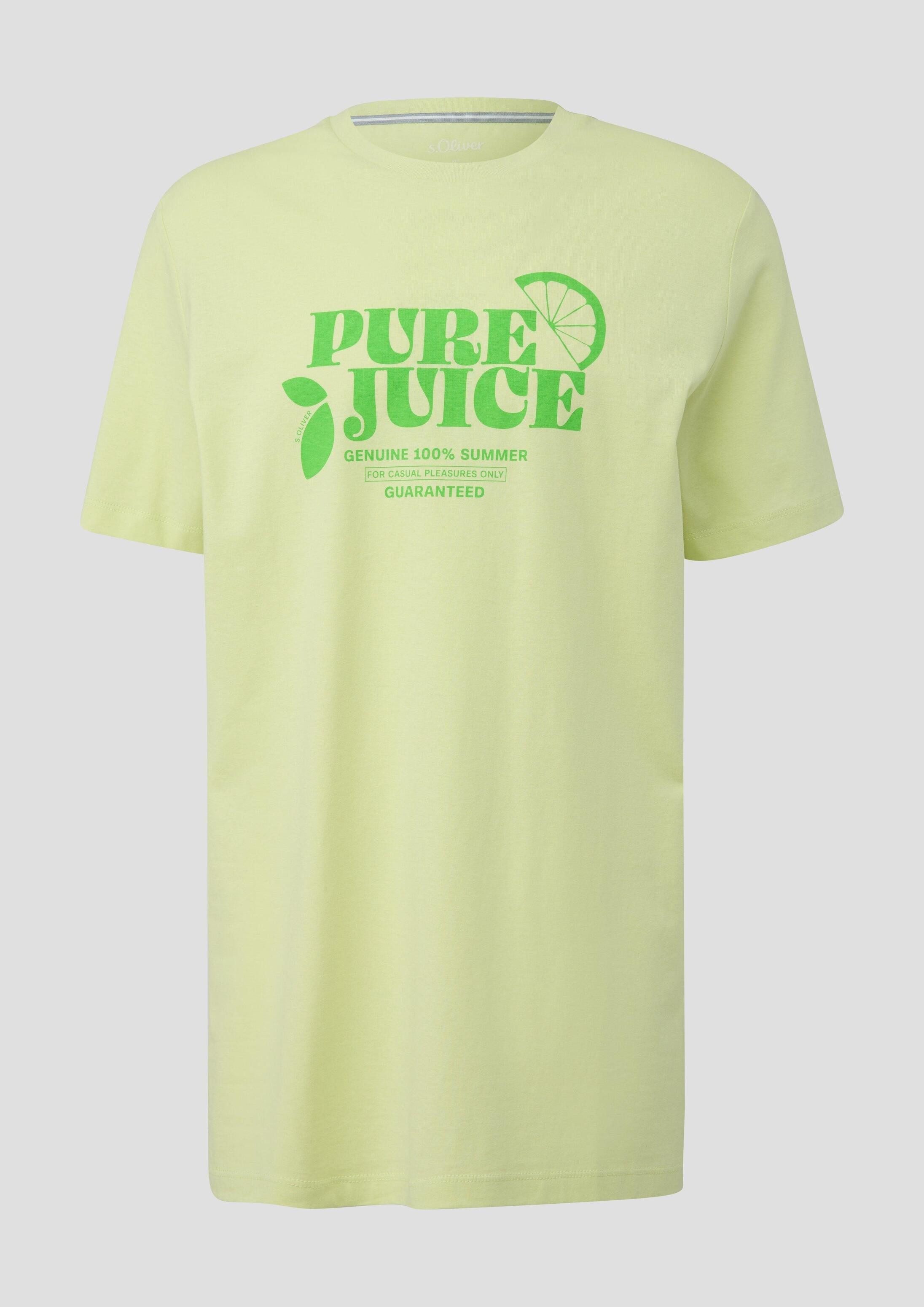 s.Oliver Kurzarmshirt T-Shirt Baumwollshirt mit Frontprint