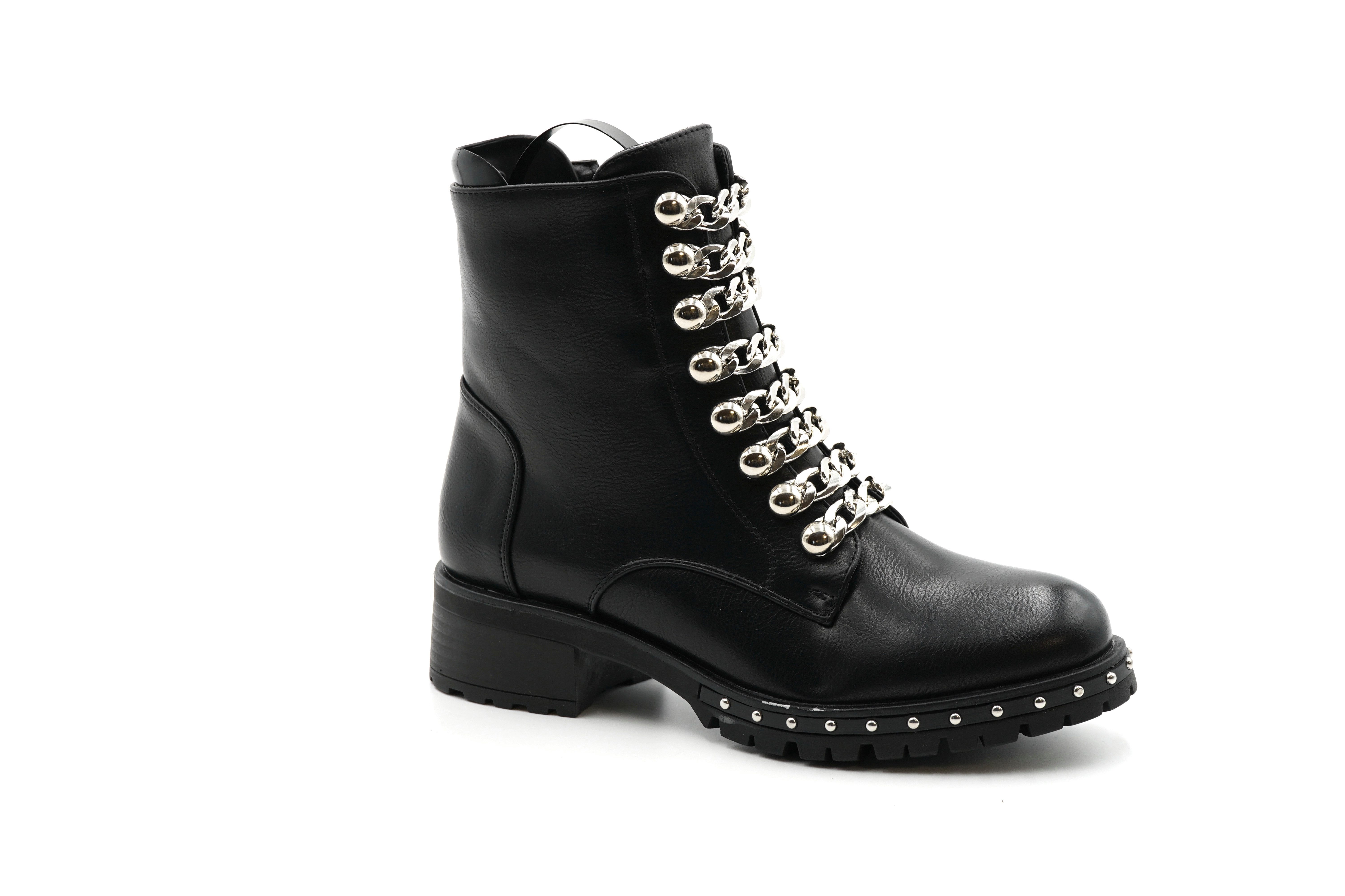 Sonderpostendiscount Damen Boots Stiefletten DR11-798-93BS Black/Silver Boo günstig online kaufen