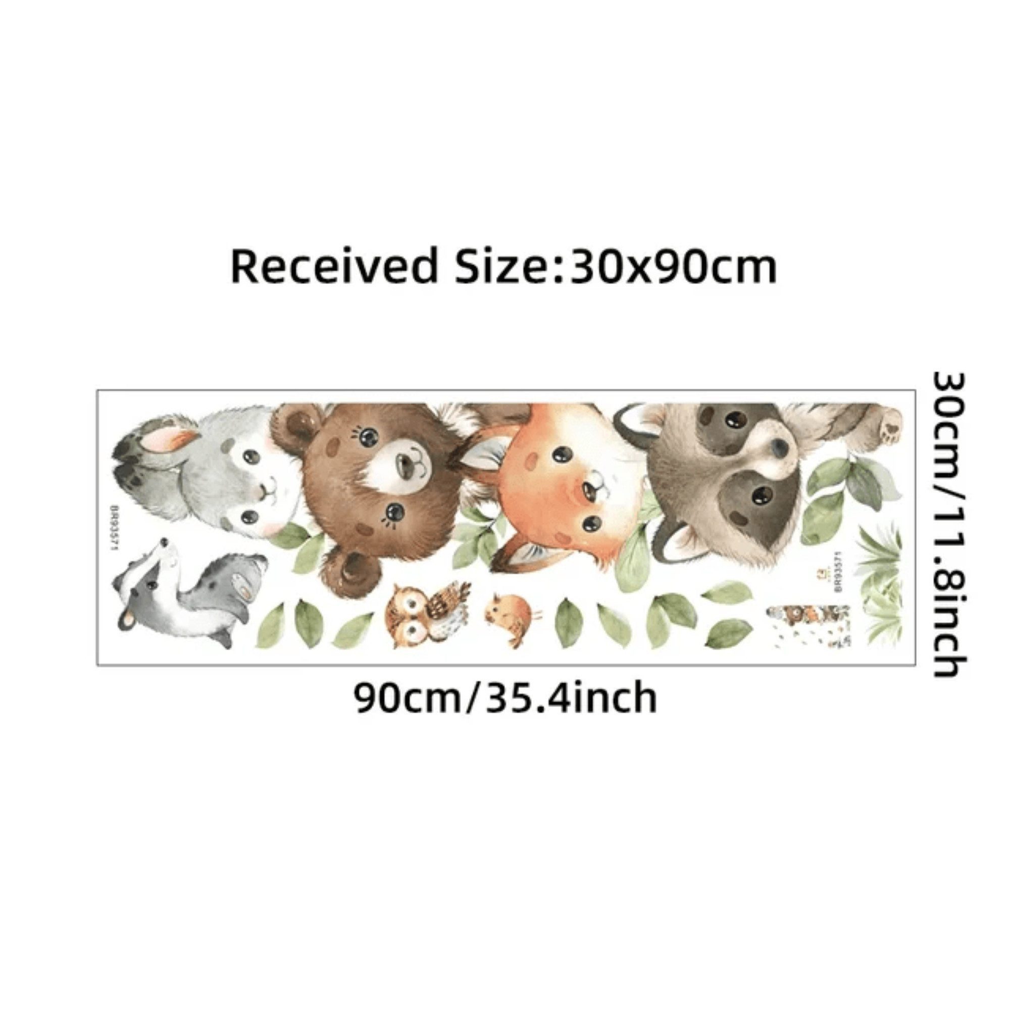Montegoni Wandsticker Kinder Tier Wandaufkleber Dekoration (gestapelten sitzenden kleinen Bär,Fuchs,Blätter,Wandaufkleber, Wandtattoo mit Waldtieren für Kinderz – Bild 3 von 5