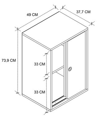 VCM Aktenschrank Büroschrank Schiebetüren Aktenschrank Ulas 2fach (1-St)