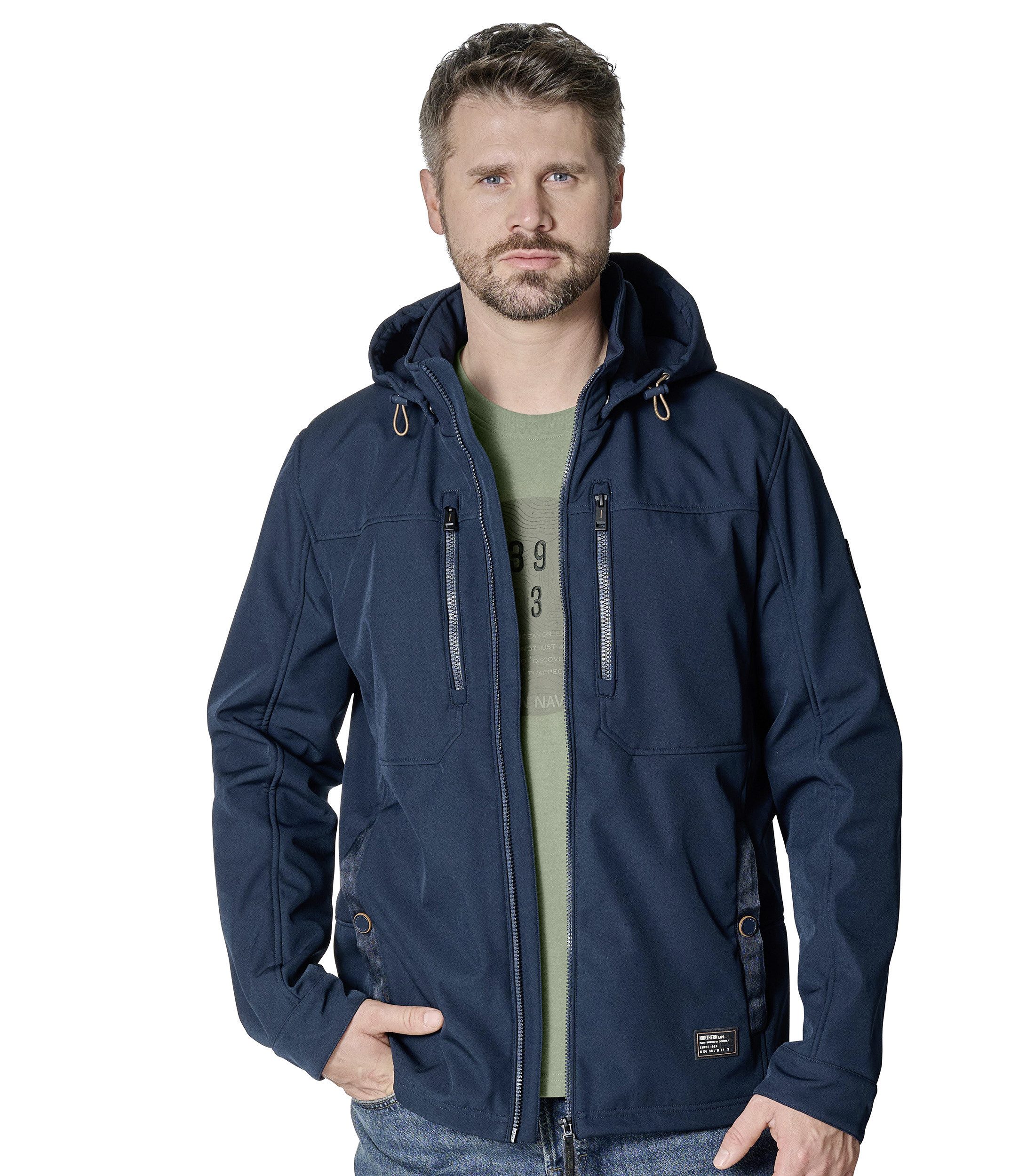 Softshelljacke CASAMODA Softshelljacke mit Kapuze uni