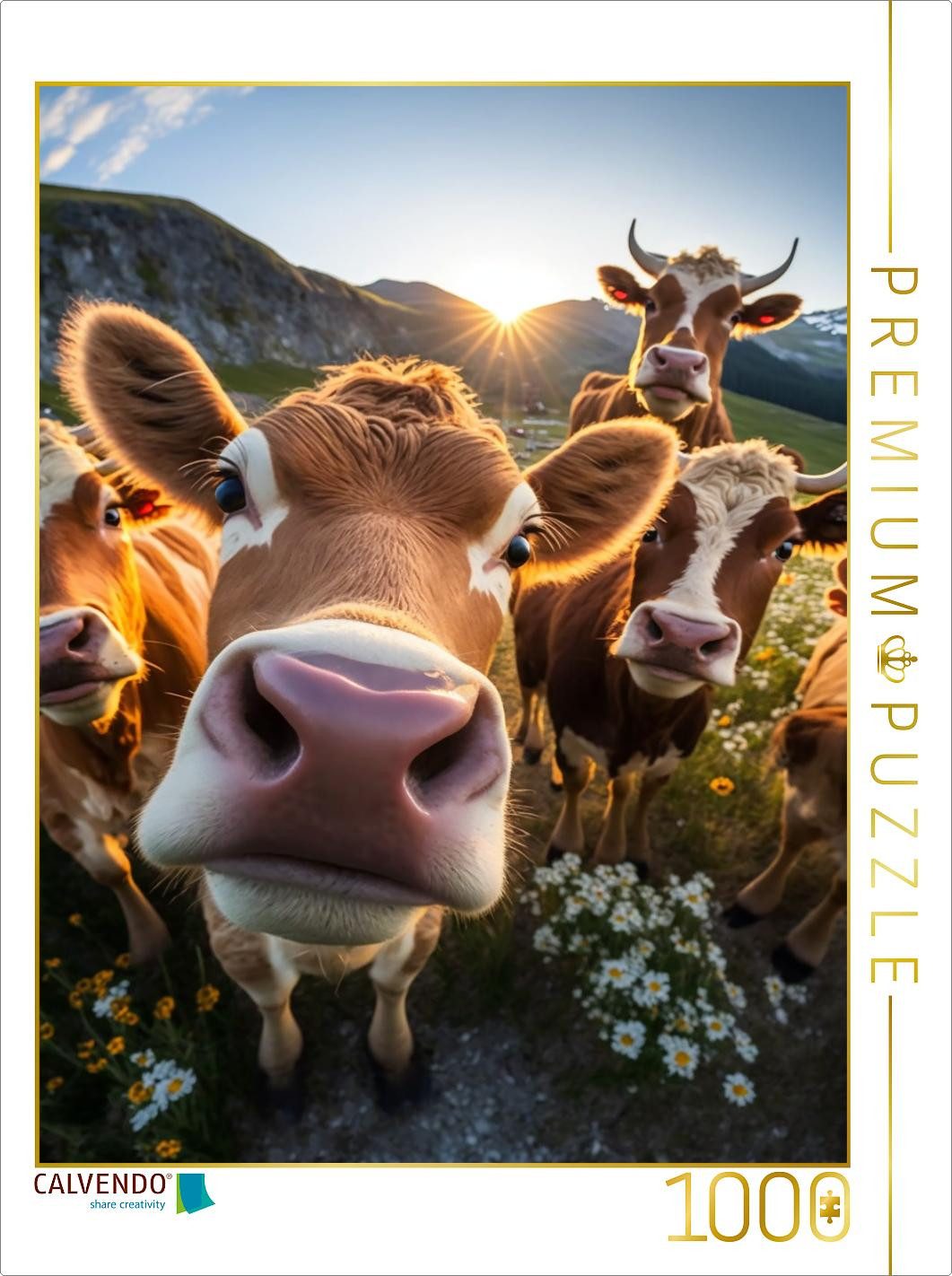 CALVENDO Puzzle CALVENDO Puzzle Kühe, 1000 Teile Lege-Größe 64x48cm Foto-Puzzle für g, 1000 Puzzleteile