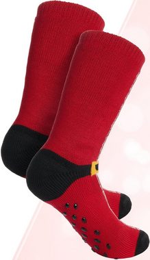 BRUBAKER ABS-Socken Dicke Weihnachtssocken - Kuschelsocken Weihnachten - Warme Socken (1-Paar, Frauen Stoppersocken Bettsocken) Antirutschsocken Wintersocken für Damen Mädchen
