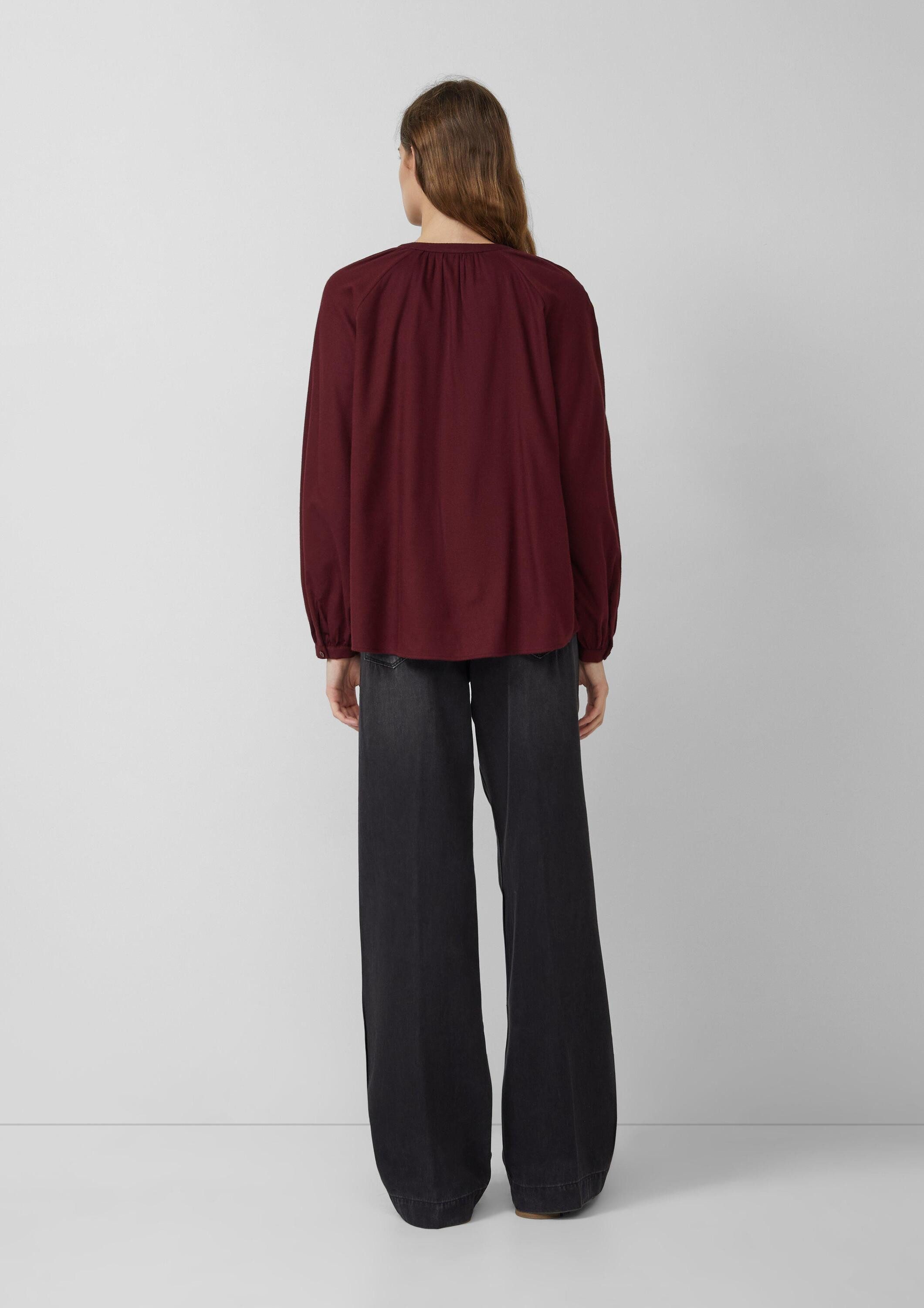 s.Oliver Langarmbluse Bluse Weiche Bluse im Relaxed Fit mit Knopfleiste