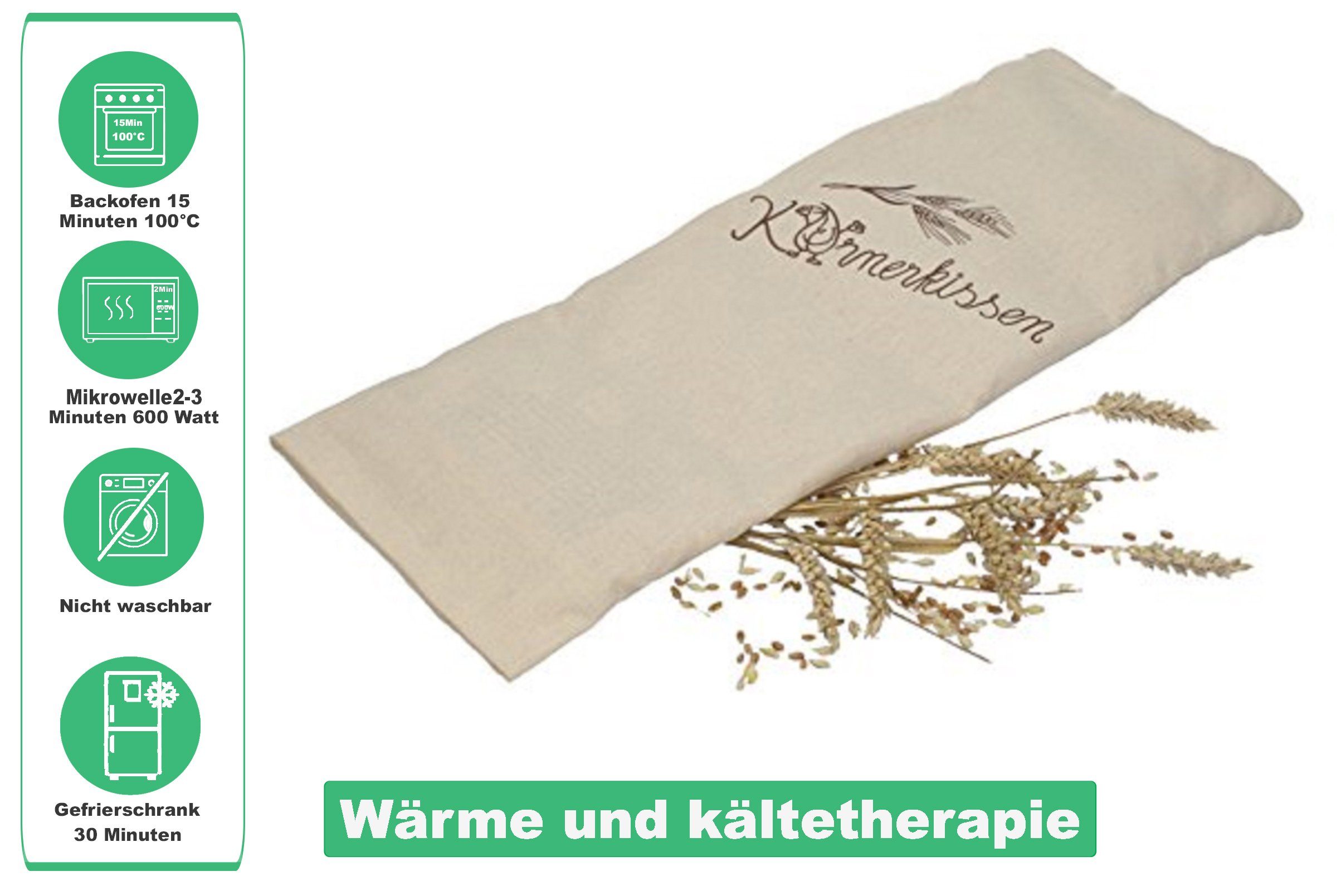 Körnerkissen Bezug: 50 cm, Betz, Größe: Farbe: 20 Dinkelkörnerkissen Set Wärmekissen Nackenkissen Bezug, Füllung: Beige x Körner, kein mit