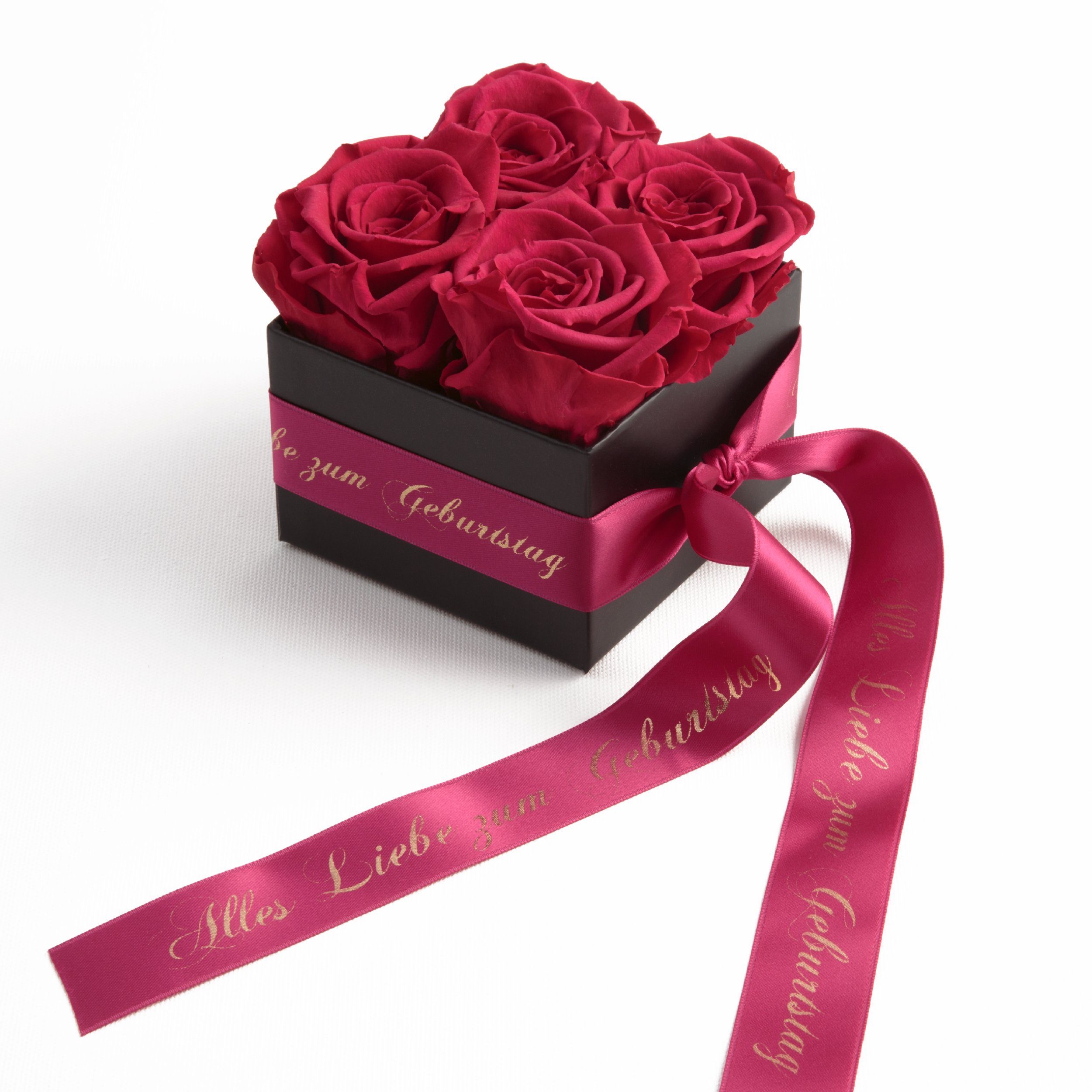 ROSEMARIE SCHULZ Heidelberg Dekoobjekt Rosenbox echte Rosen Alles Liebe zum Geburtstag Geschenk für Frauen (1 St), Echte konservierte Rosen Pink | Deko-Objekte