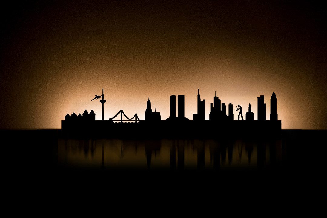 Radius Wanddekoobjekt Skyline Stadt Silhouette Wanddekoration günstig online kaufen