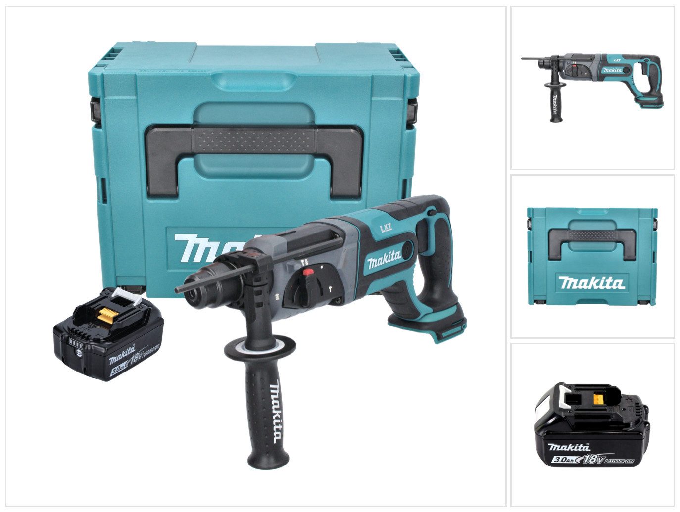 Makita Akku-Bohrhammer DHR 241 F1J Akku Bohrhammer 18 V 2,0 J SDS plus + 1x Akku 3,0 Ah