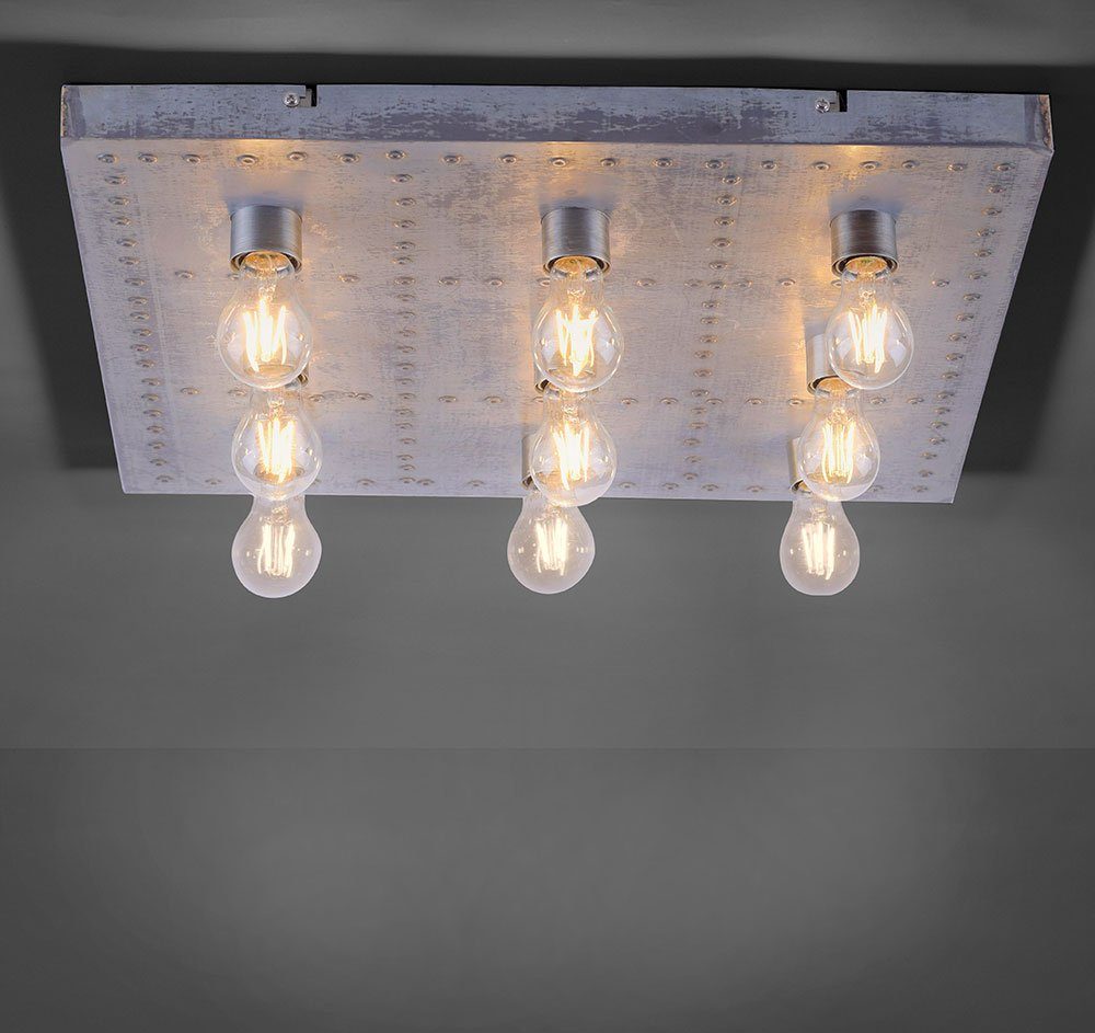etc-shop LED Stil Leuchtmittel Zimmer inklusive, Lampe im Deckenleuchte, Ess Warmweiß, Leuchte Beleuchtung Industrie Nieten Decken