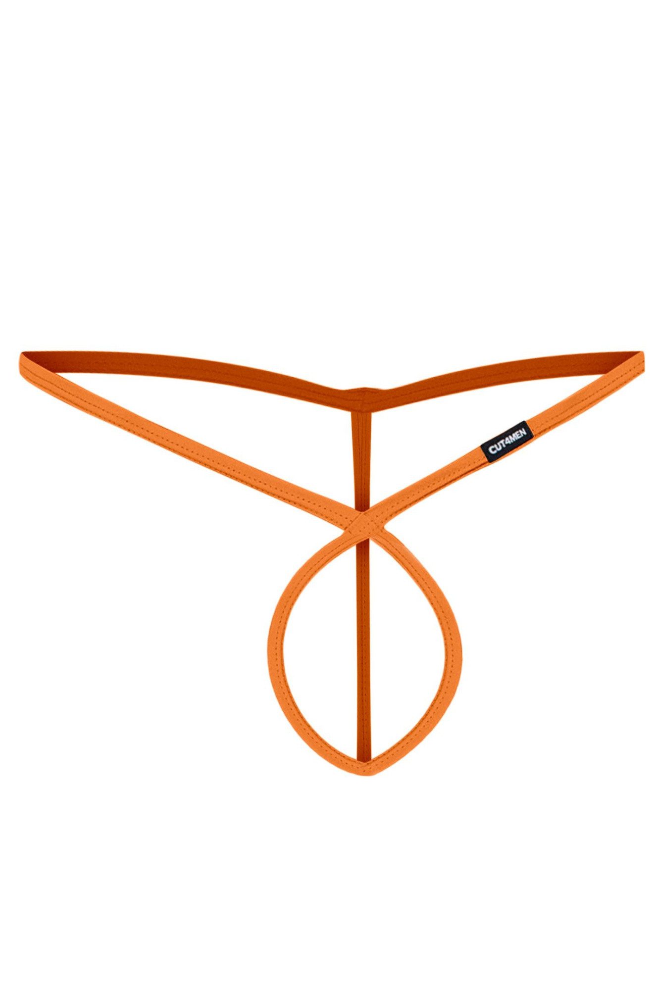 CUT4MEN String Oranger knapper Herren String ouvert Slip aus Bänder komplett offen el