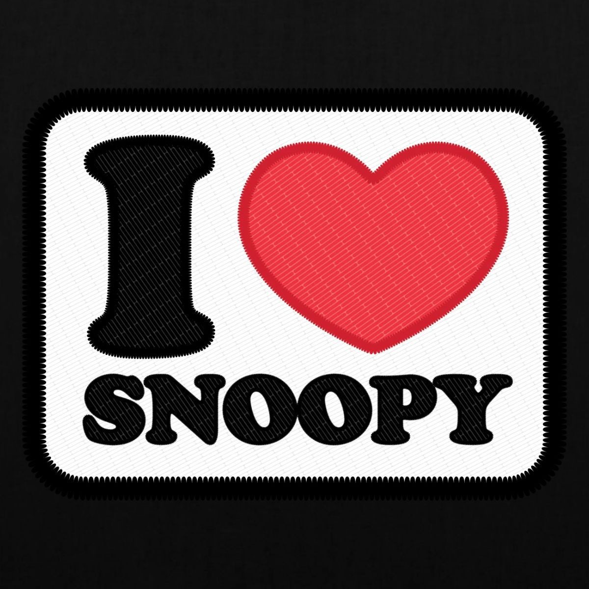 Spreadshirt Henkeltasche Peanuts Snoopy Ich Liebe Snoopy Stoffbeutel (1-tlg)