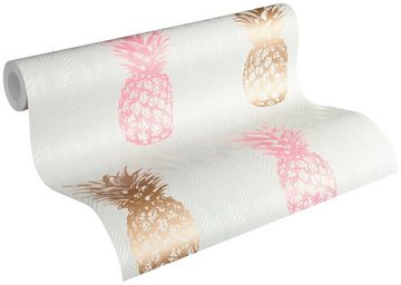 A.S. Création Vliestapete Il Decoro mit tropischen Ananas`, strukturiert, Motiv, Floral Tapete Ananas