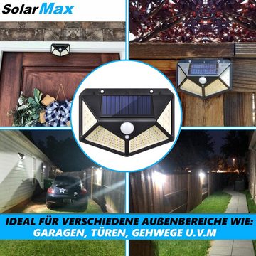 MAVURA LED Solarleuchte SolarMAX LED Solar Wandlampe mit Bewegungsmelder Solarlampe, Gartenleuchte Zaunleuchte Wandleuchte für Außen 270° 308 LED
