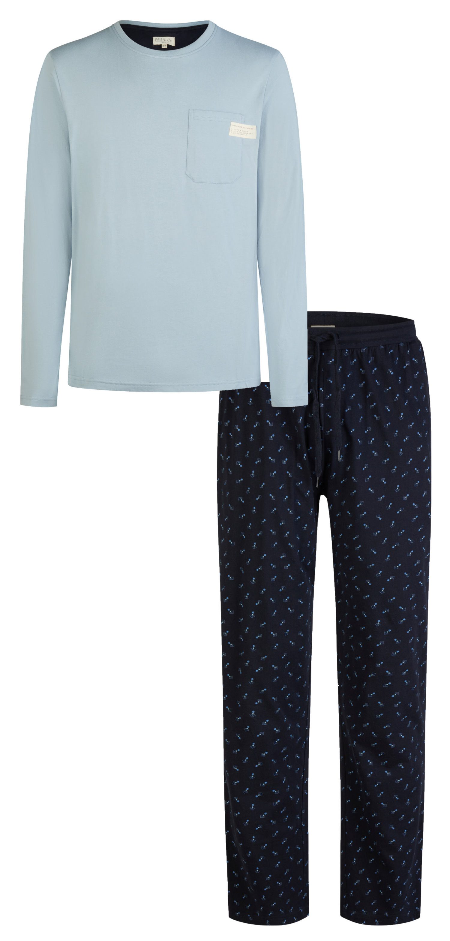 Schlafanzug Herren Pyjama lang