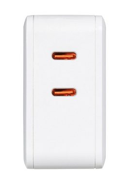 Vivanco Super Fast Power Delivery Charger, Dual Schnellladegerät, 45W USB-Ladegerät (2x USB Type-C Buchse)