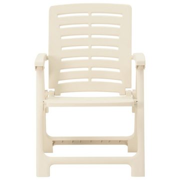 furnicato Gartenstuhl Gartenstühle 4 Stk. Kunststoff Weiß