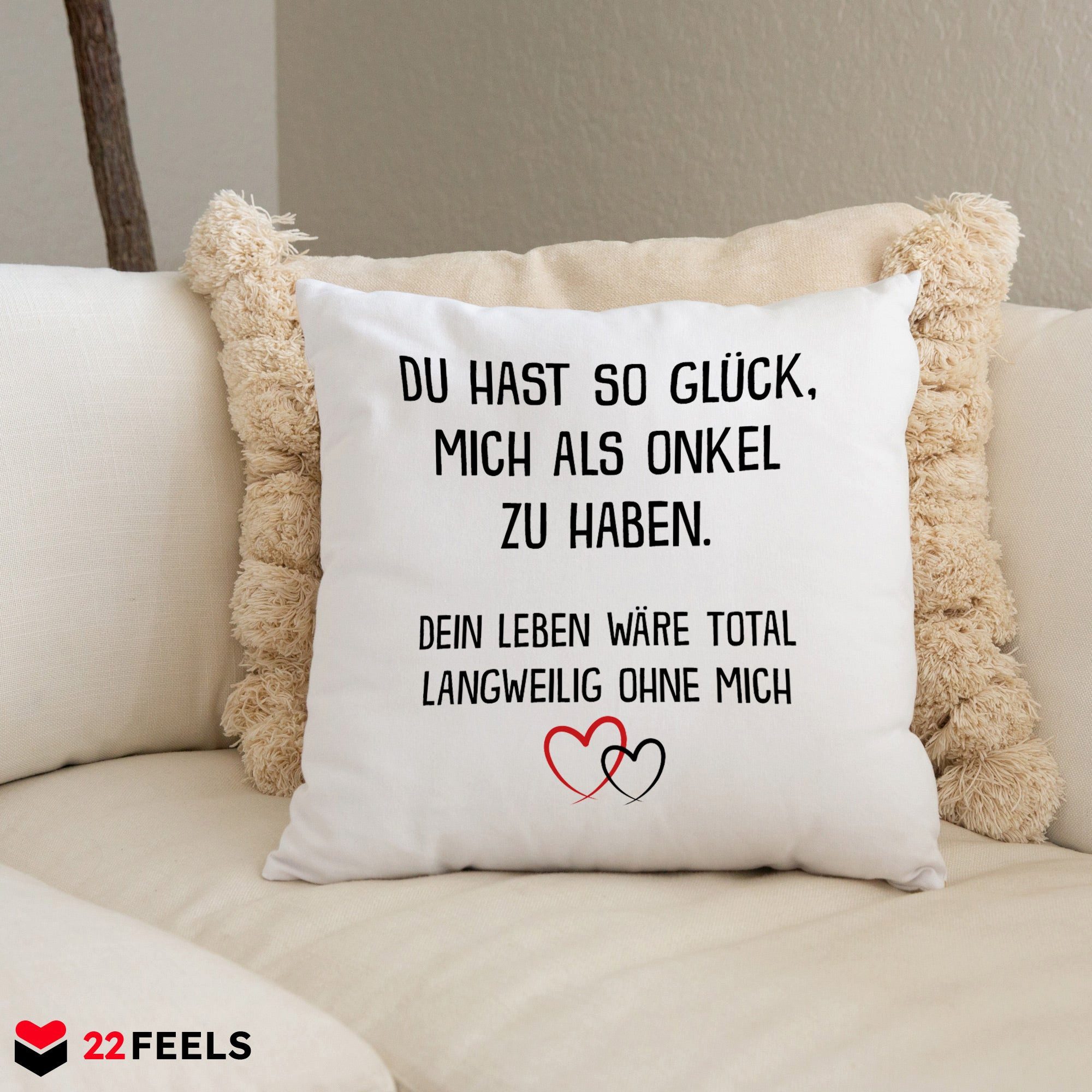 22Feels Dekokissen Nichte Neffe Geschenk 18. Geburtstag Mädchen Jungs Firmung Weihnachten, Deko mit Persönlichkeit