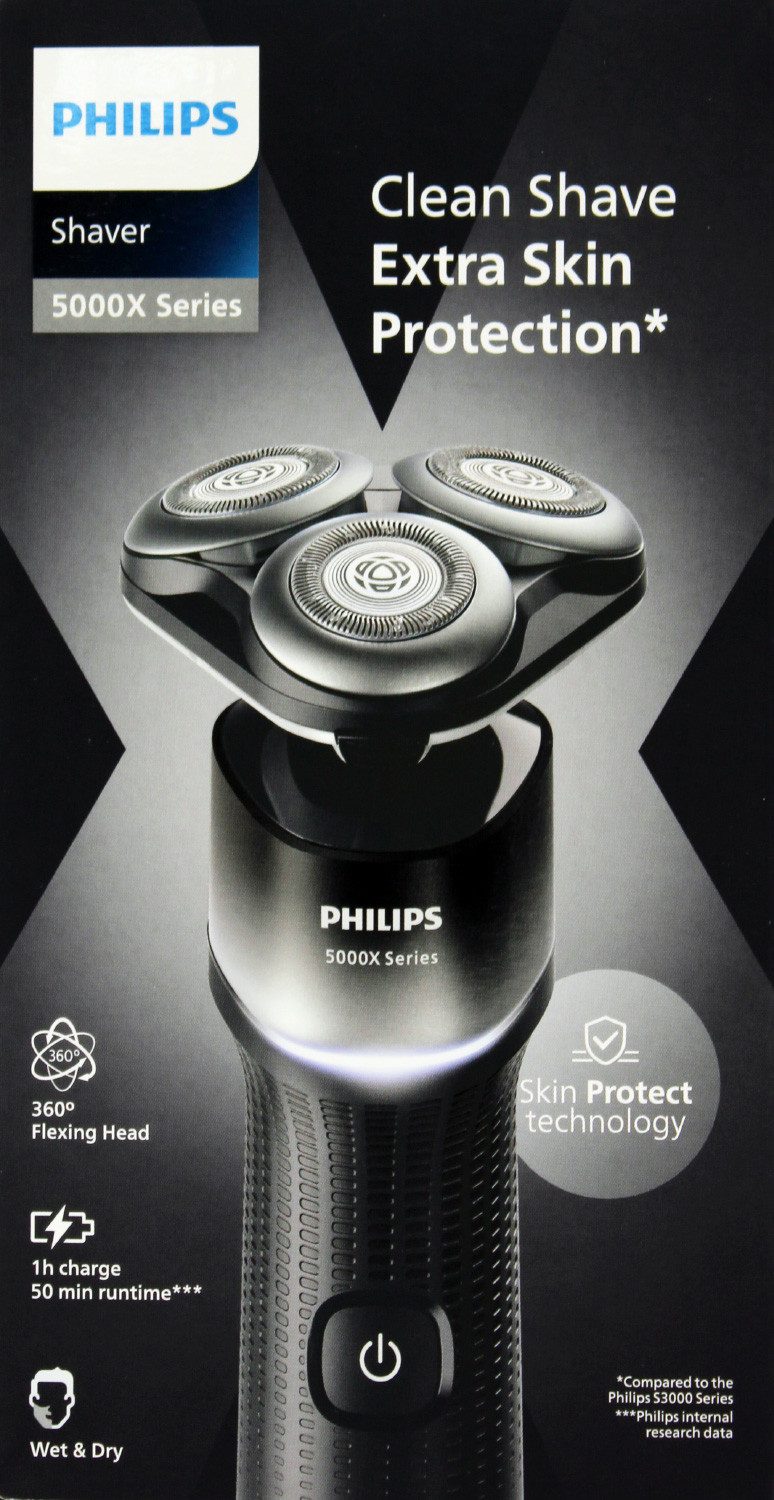 Philips Gesichtshaarrasierer Philips X5004/00 Serie 5000X Akku Nass- u. Trockenrasierer schwarz