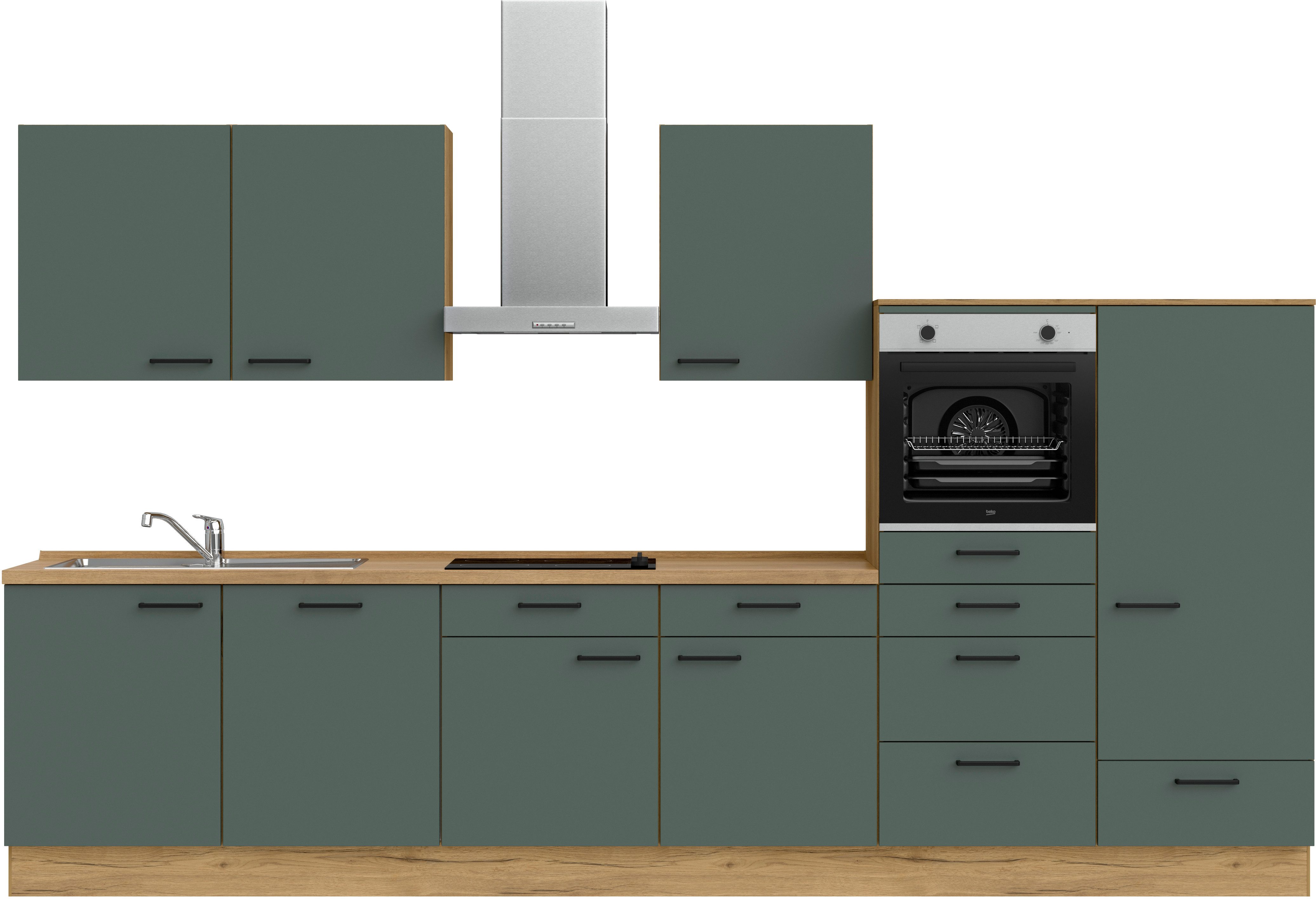 nobilia® Küchenzeile "Easytouch I", NEU: individuell anpassbar mit gratis Profi-Beratung, vormontiert, Breite 360 cm, Ausrichtung wählbar, wahlw. mit E-Geräten
